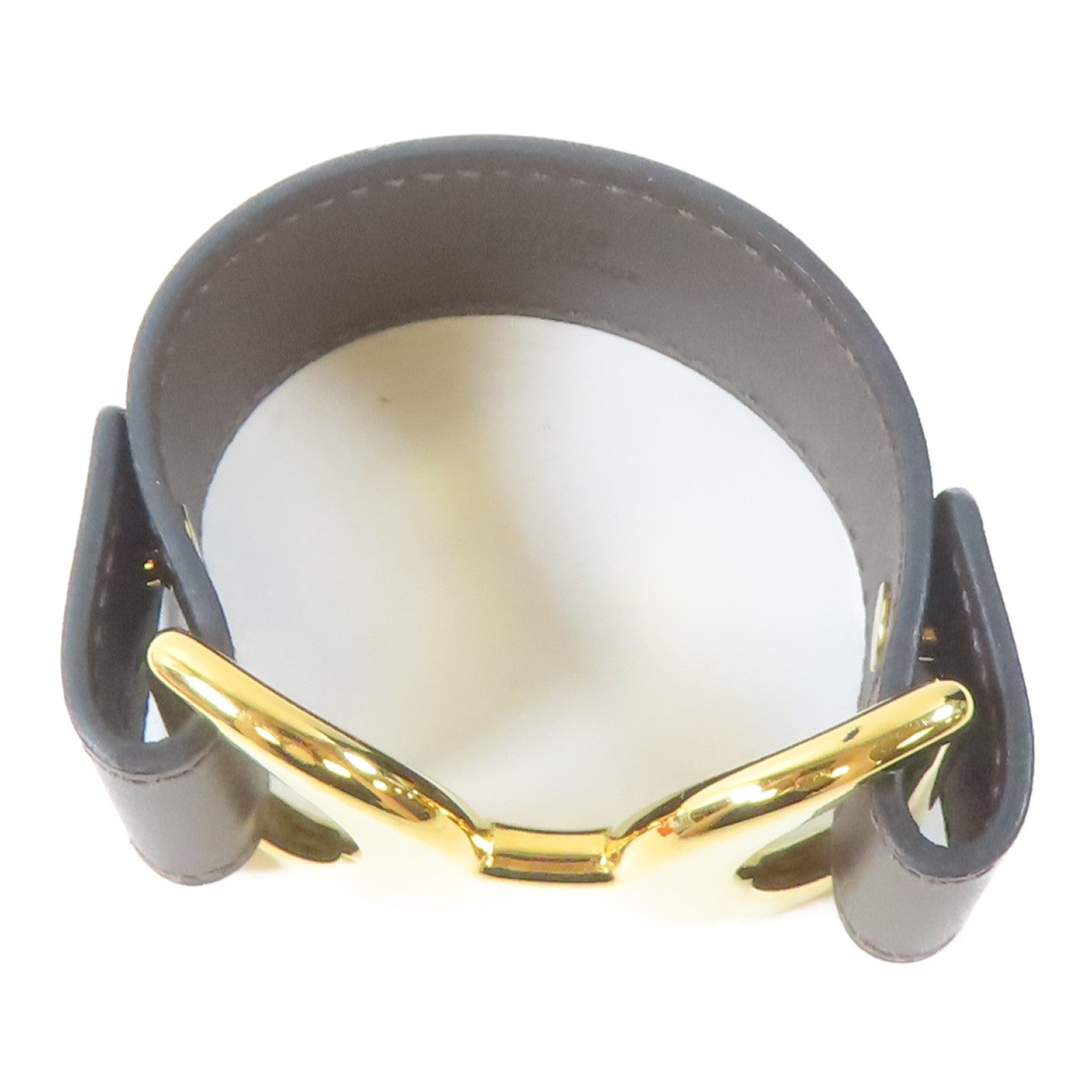 HERMES 【激減優惠】Swift皮革/金屬Pavane Bracelet金扣手鐲Chocolate/啡色Hermes#XS/#14.75cm
