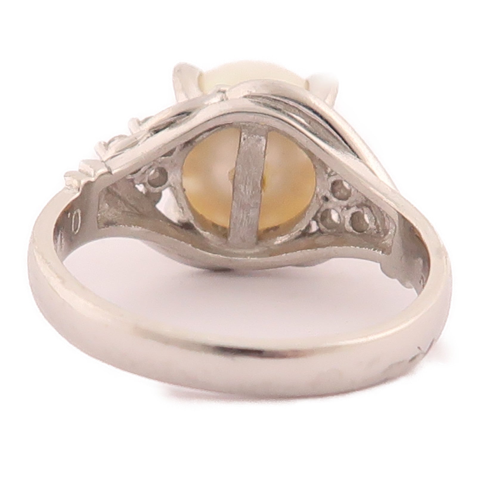 JEWELRY 【激減優惠】PT900鉑金Pearl Ring珍珠戒指US#5.25