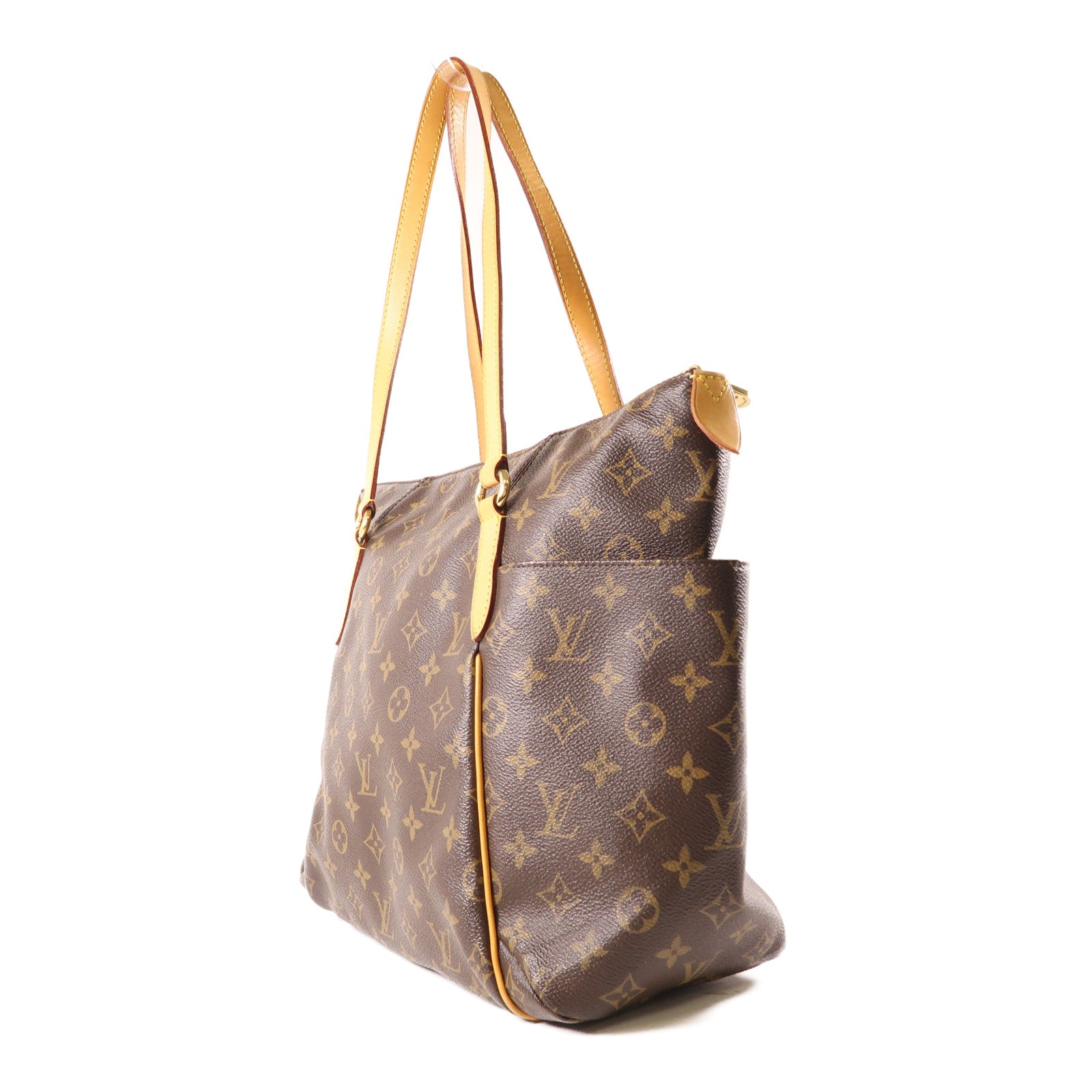 LOUIS VUITTON Monogram Totally MM金扣肩背袋/手挽袋棕色