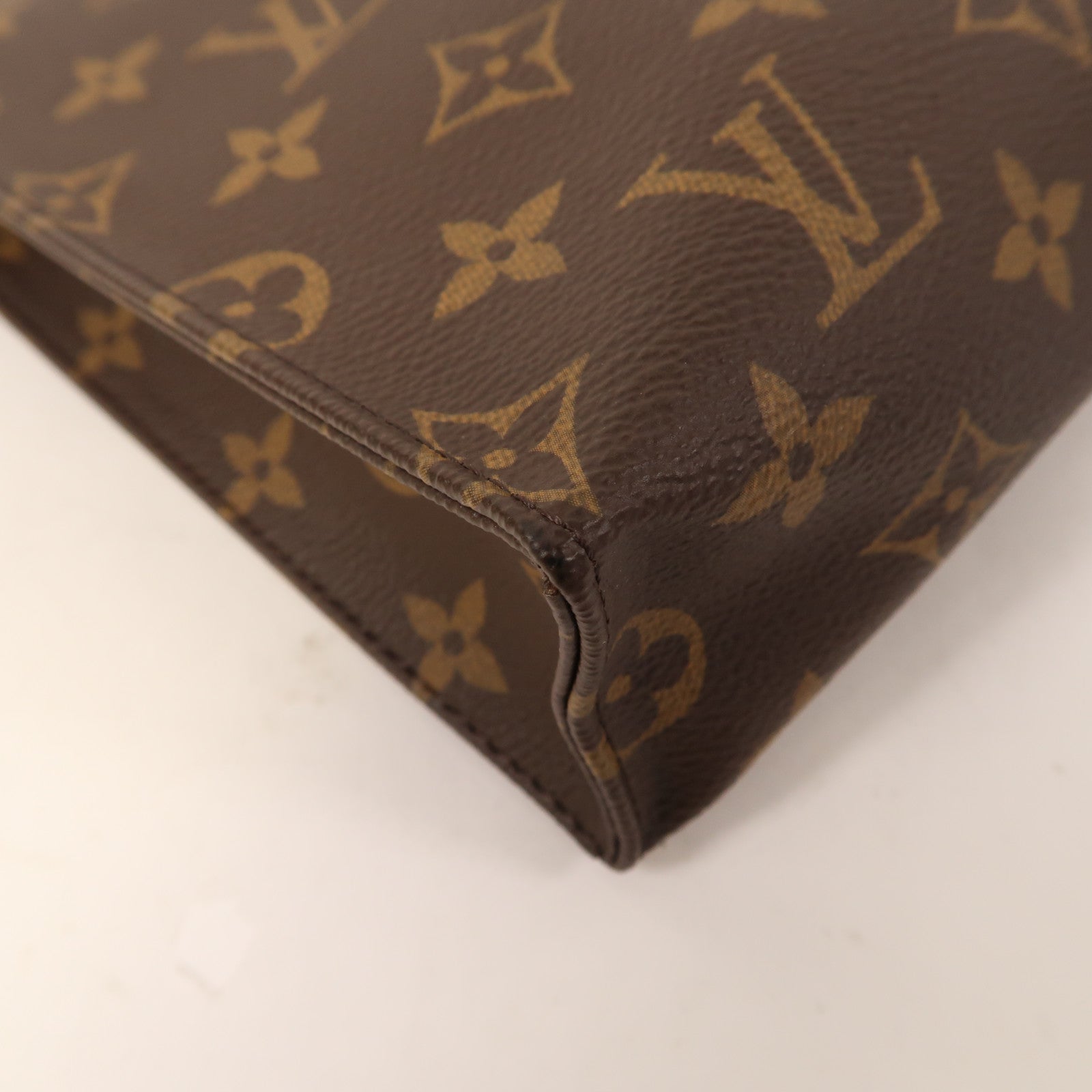 LOUIS VUITTON Monogram Pouch金扣手拿包啡色