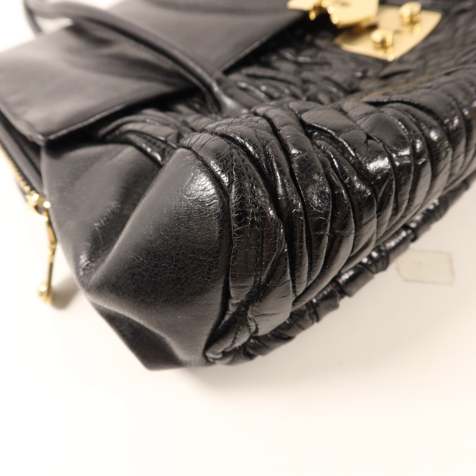 Miu Miu 牛皮皮革2 Way Shoulder Bag金扣手挽肩背兩用袋