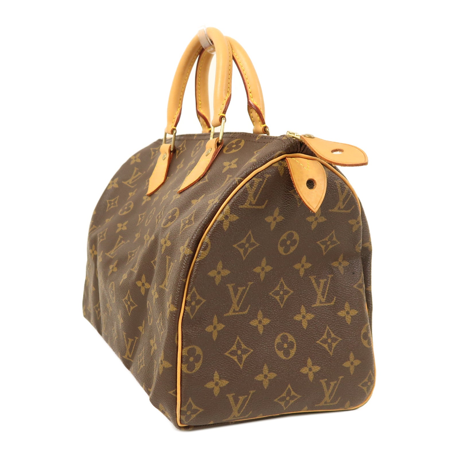 LOUIS VUITTON Monogram Speedy 30金扣手挽袋棕色