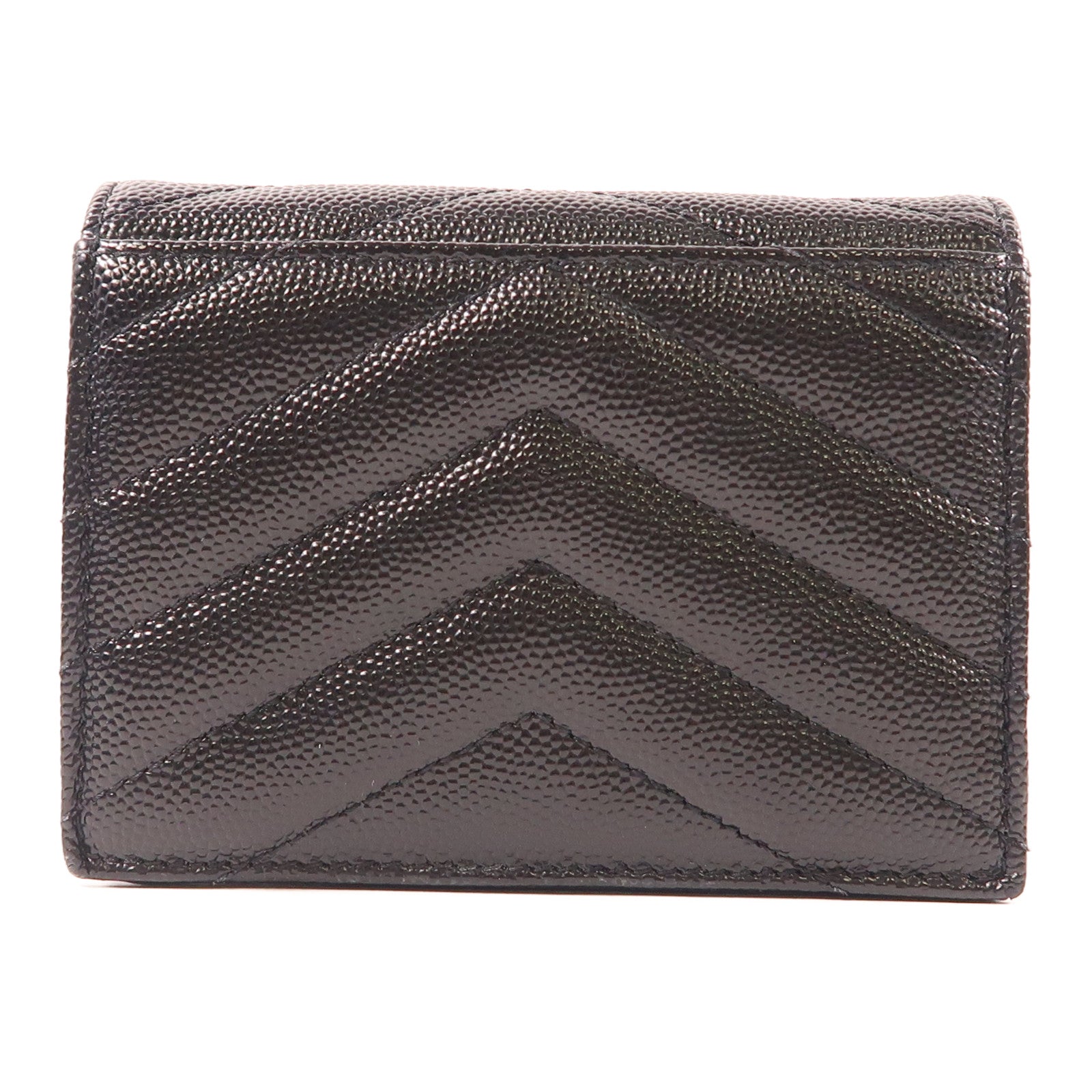SAINT LAURENT 牛皮皮革Wallet銀扣錢包黑色