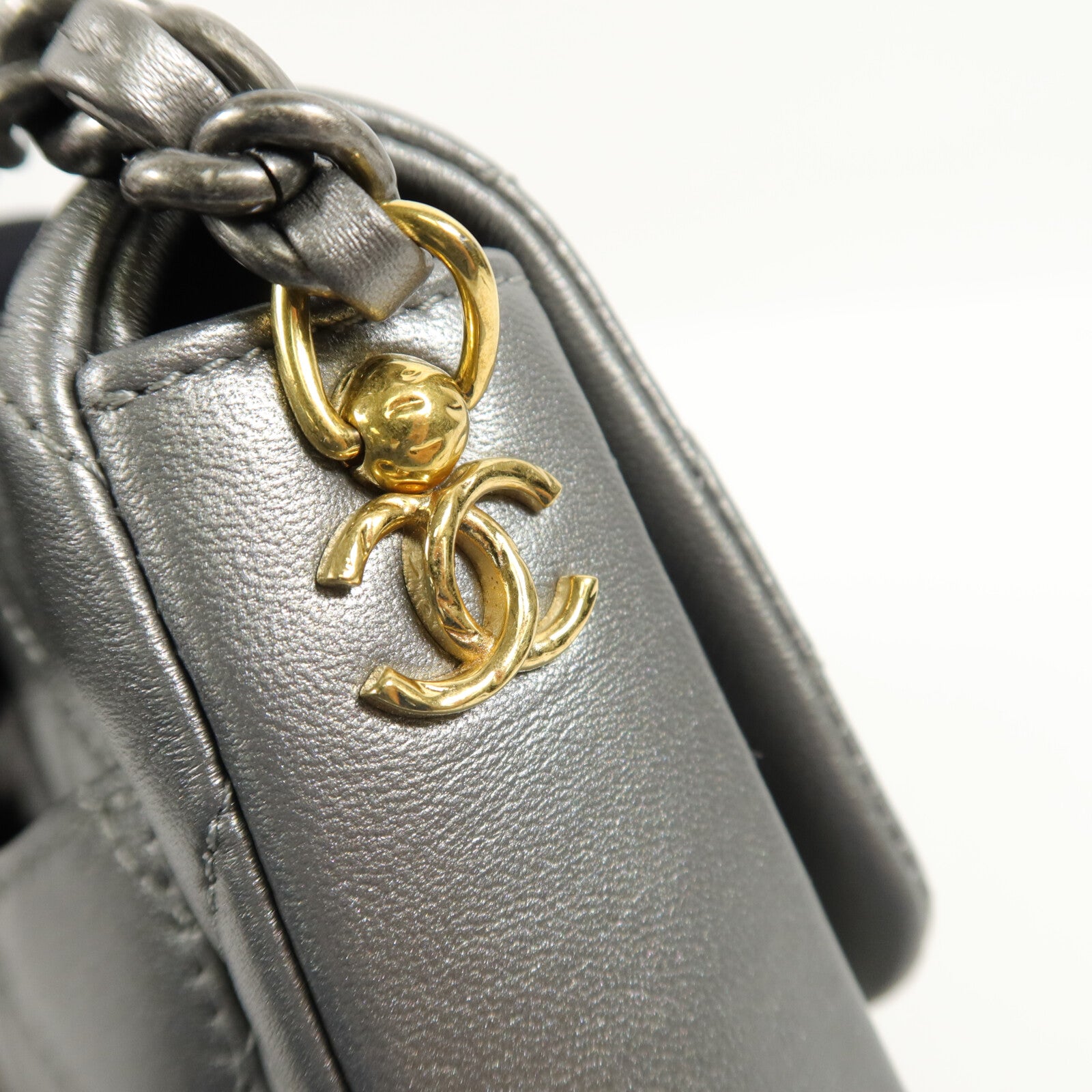 CHANEL 牛皮皮革Chain Shoulder鏈帶肩背袋