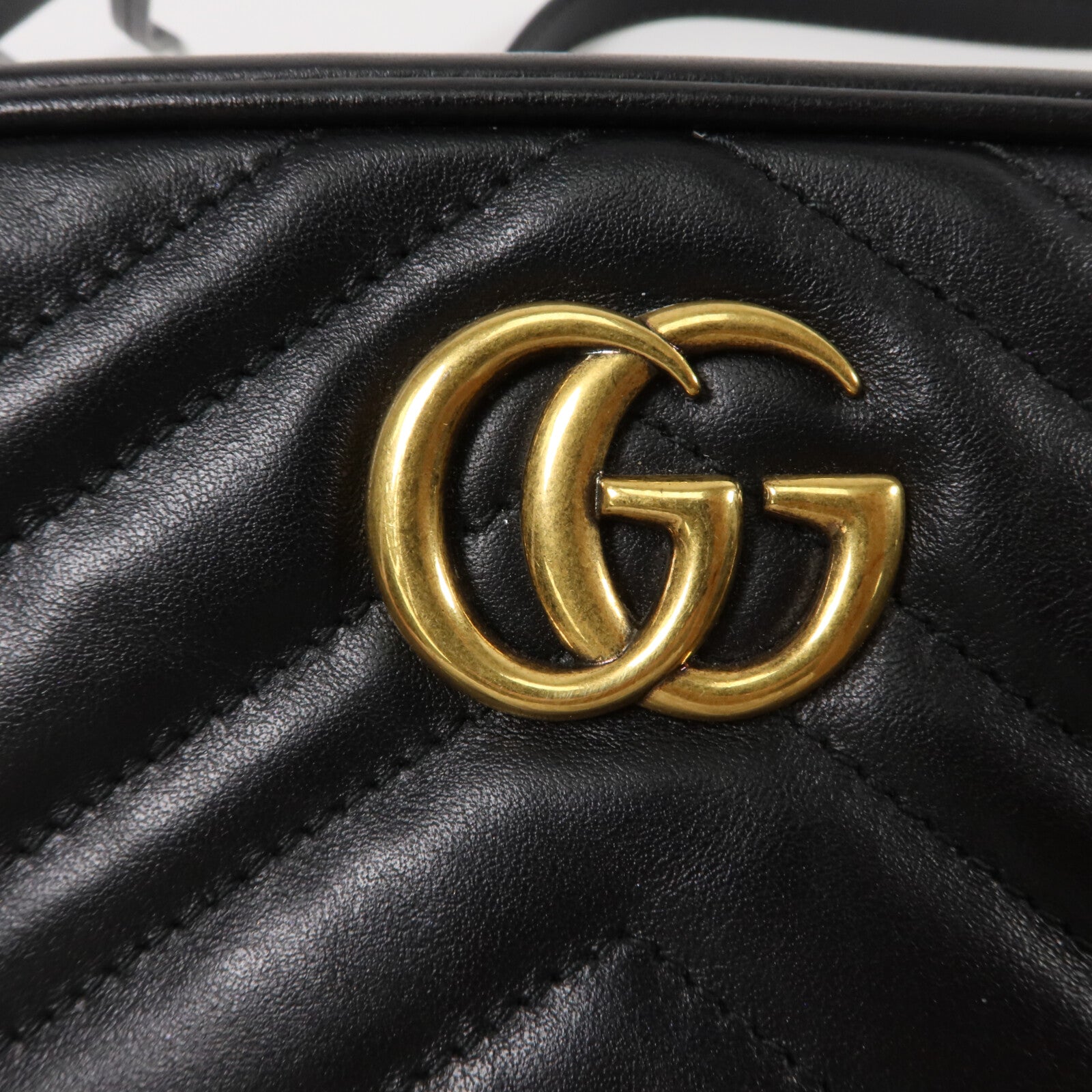 GUCCI 牛皮皮革GG Marmont Mini鏈帶肩背袋