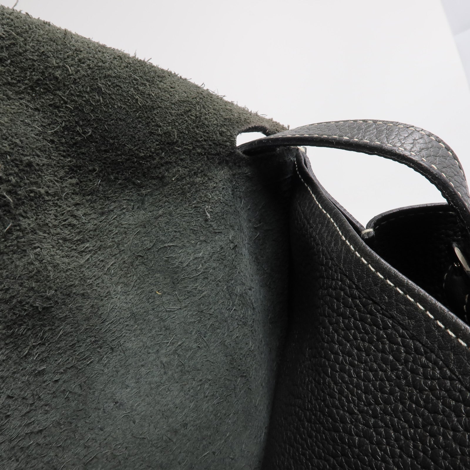 HERMES 【激減優惠】Clemence皮革Halzan 31銀扣手挽肩背兩用袋Graphite