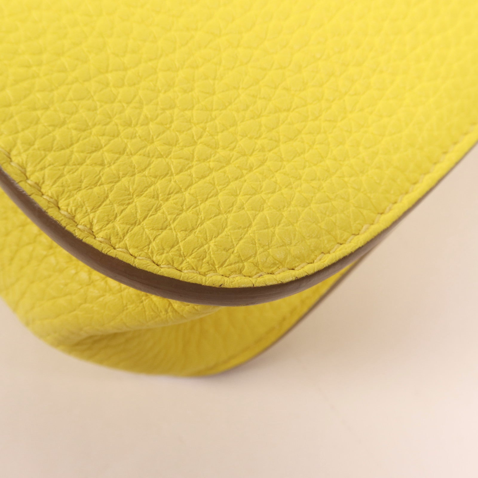 HERMES Clemence皮革Halzan 25銀扣手挽肩背兩用袋Lime