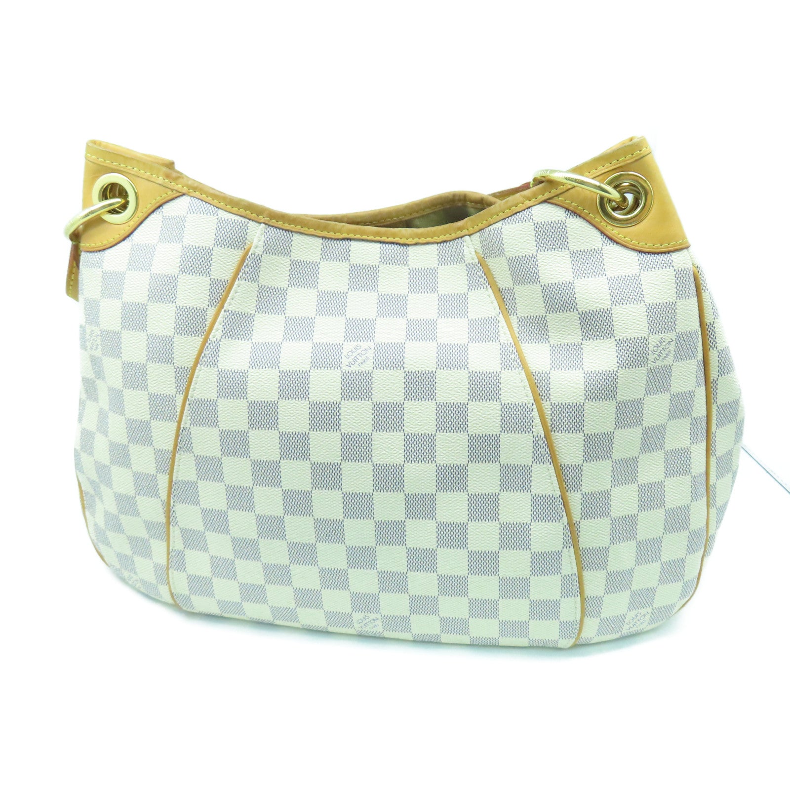 LOUIS VUITTON 【激減優惠】Damier Azur Galliera PM金扣肩背袋白色