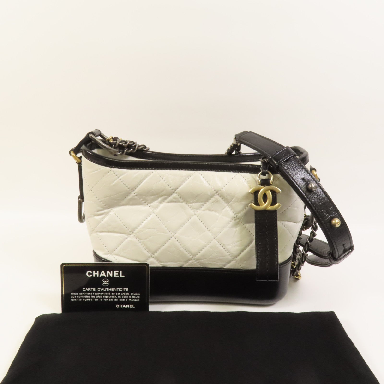 CHANEL 牛皮皮革Gabrielle Small金扣鏈帶肩背袋