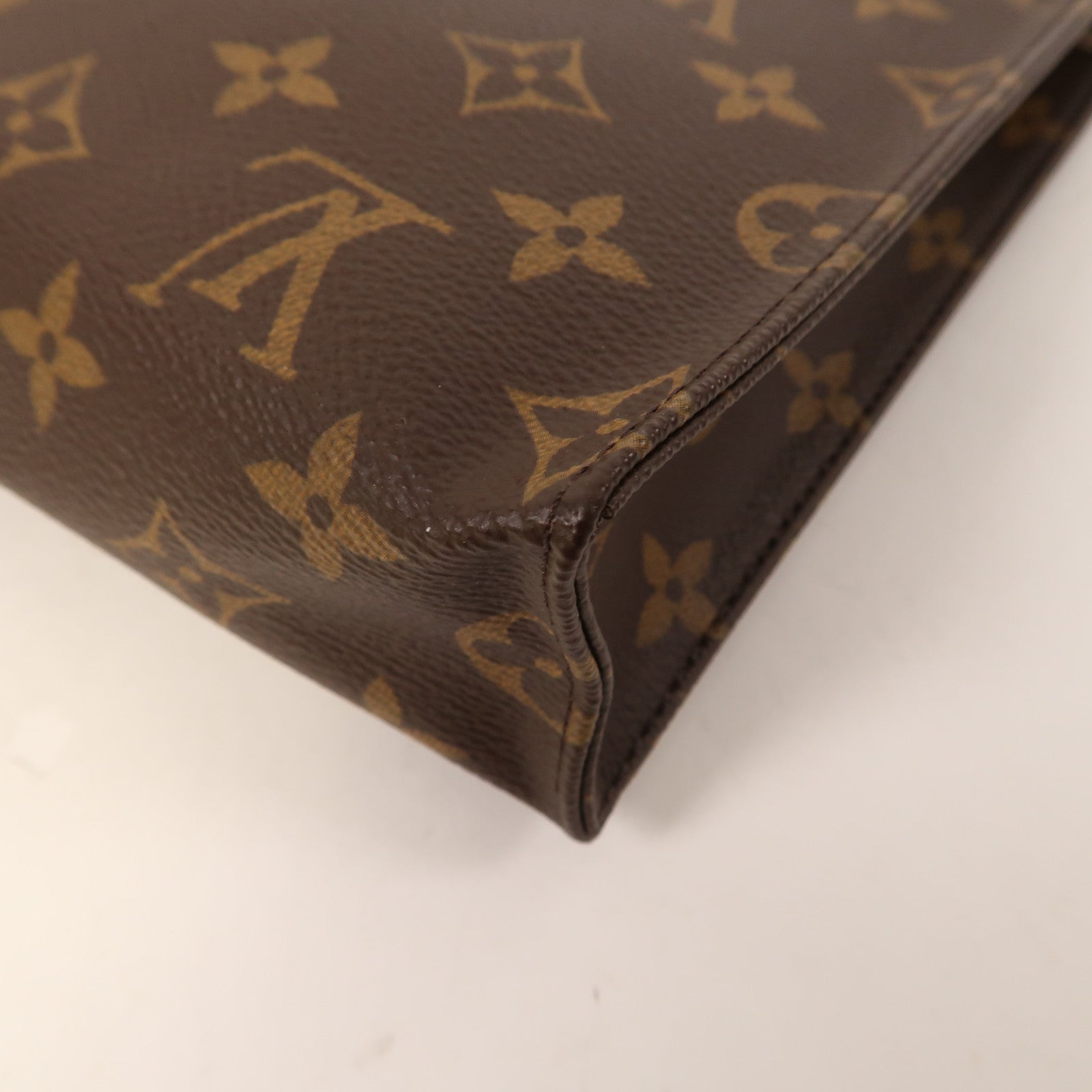 LOUIS VUITTON Monogram Pouch金扣手拿包啡色