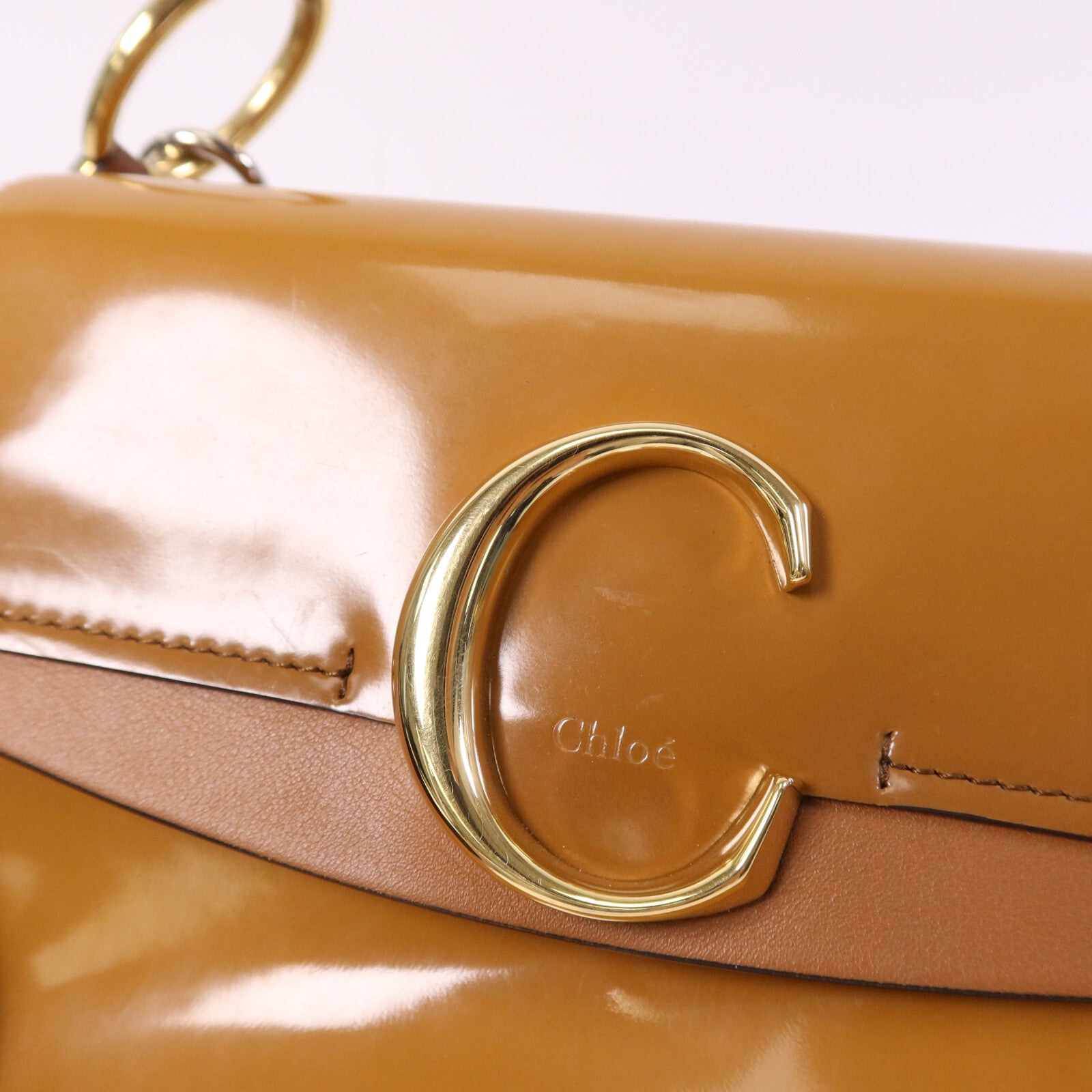 Chloe 漆皮皮革Shoulder Bag金扣肩背袋