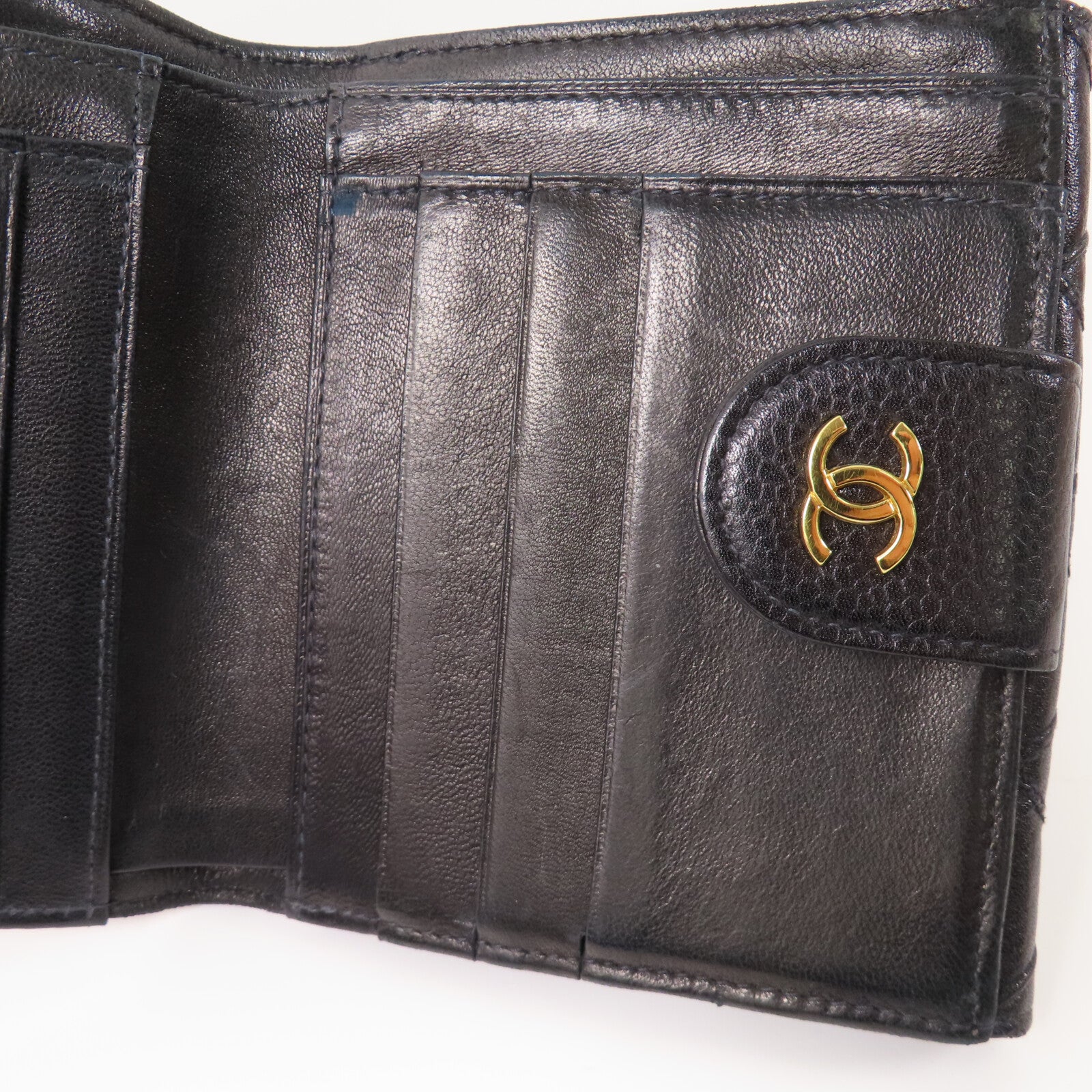 CHANEL 牛皮皮革Wallet金扣錢包