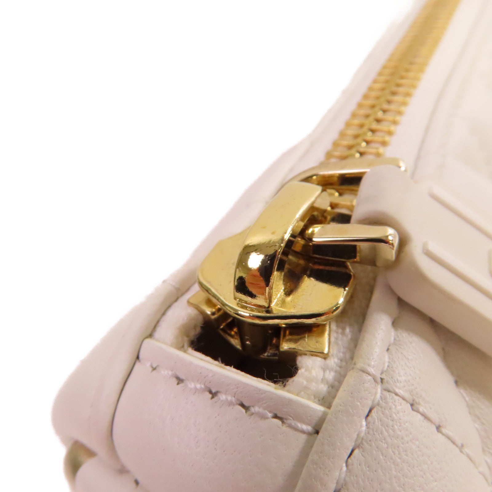 Dior 牛皮皮革Vibe Hobo 2Way Shoulder Bag金扣手挽肩背兩用袋白色