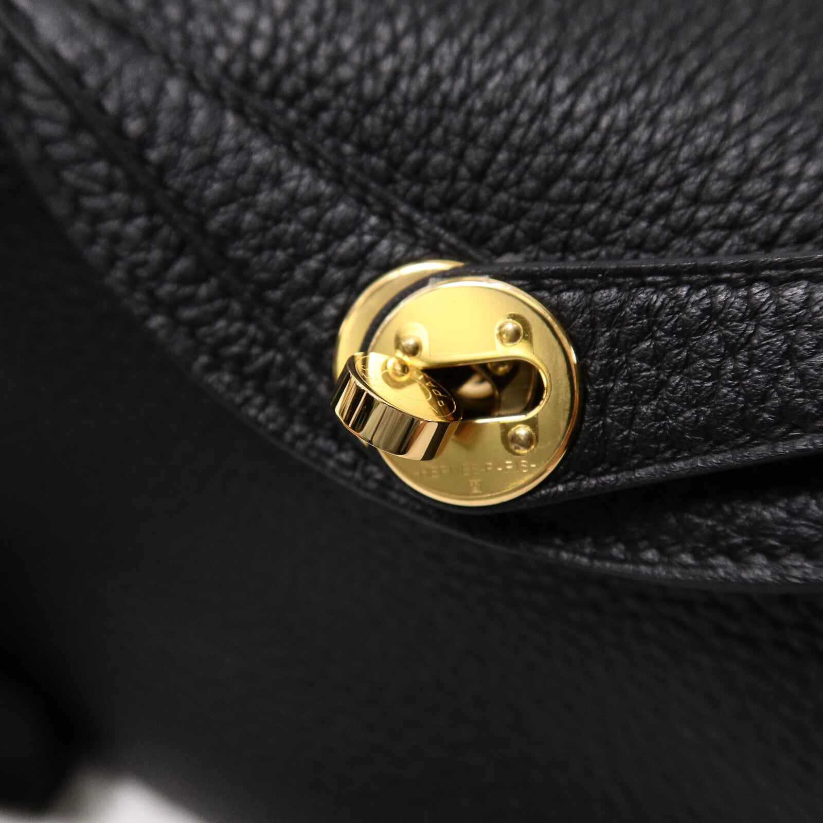 HERMES Clemence皮革Mini Lindy手挽肩背兩用袋Noir