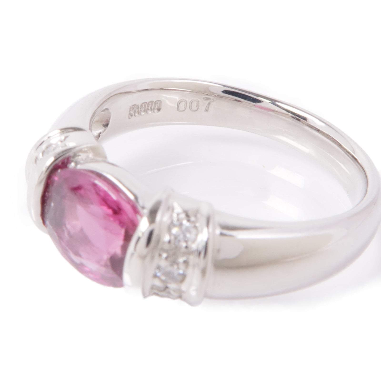 JEWELRY 【激減優惠】PT900鉑金Ruby/Diamond Ring紅寶石/鑽石戒指US#5.5