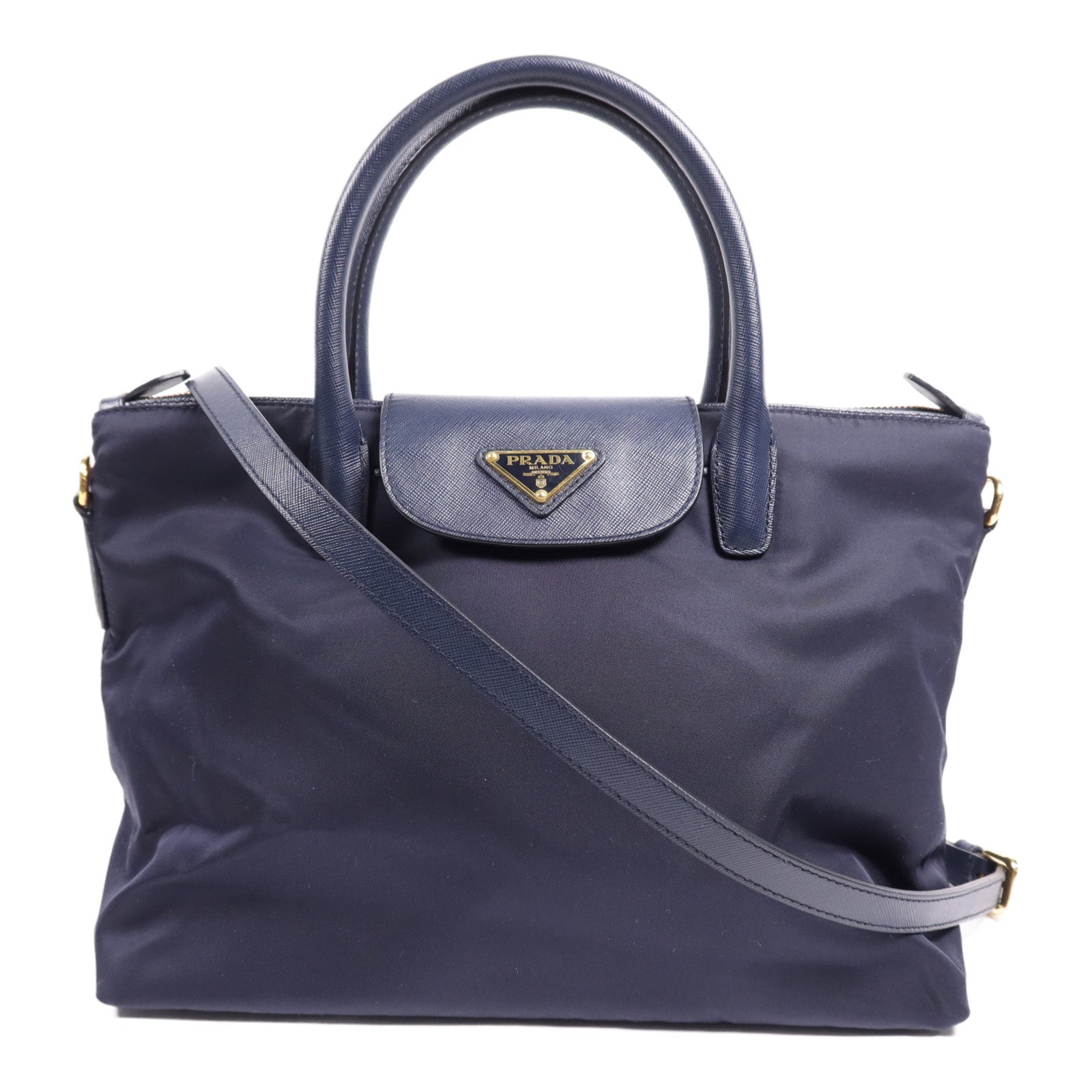 PRADA 尼龍Tessuto金扣手挽肩背兩用袋