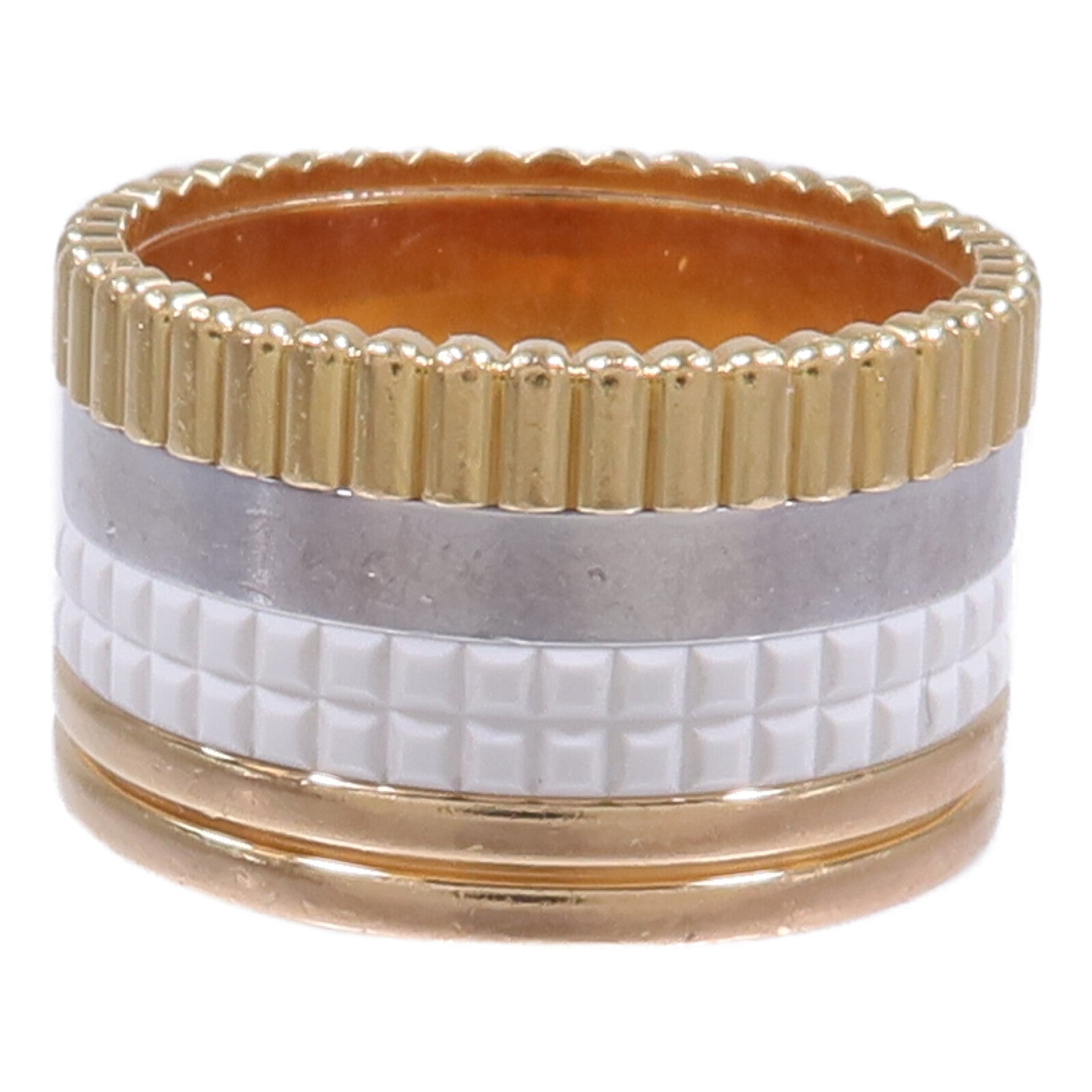 Boucheron 18K玫瑰金/黃金/白金Quatre White Edition陶瓷戒指