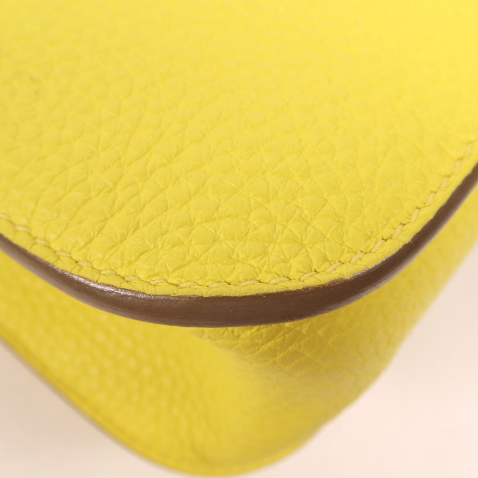 HERMES Clemence皮革Halzan 25銀扣手挽肩背兩用袋Lime