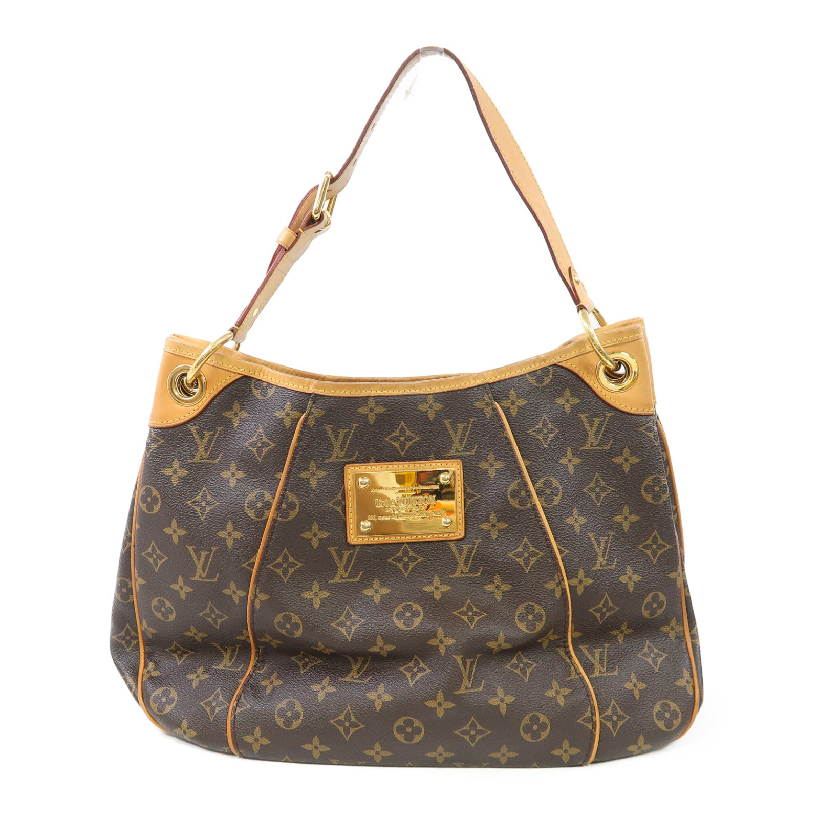 LOUIS VUITTON Monogram Galliera PM金扣肩背袋棕色