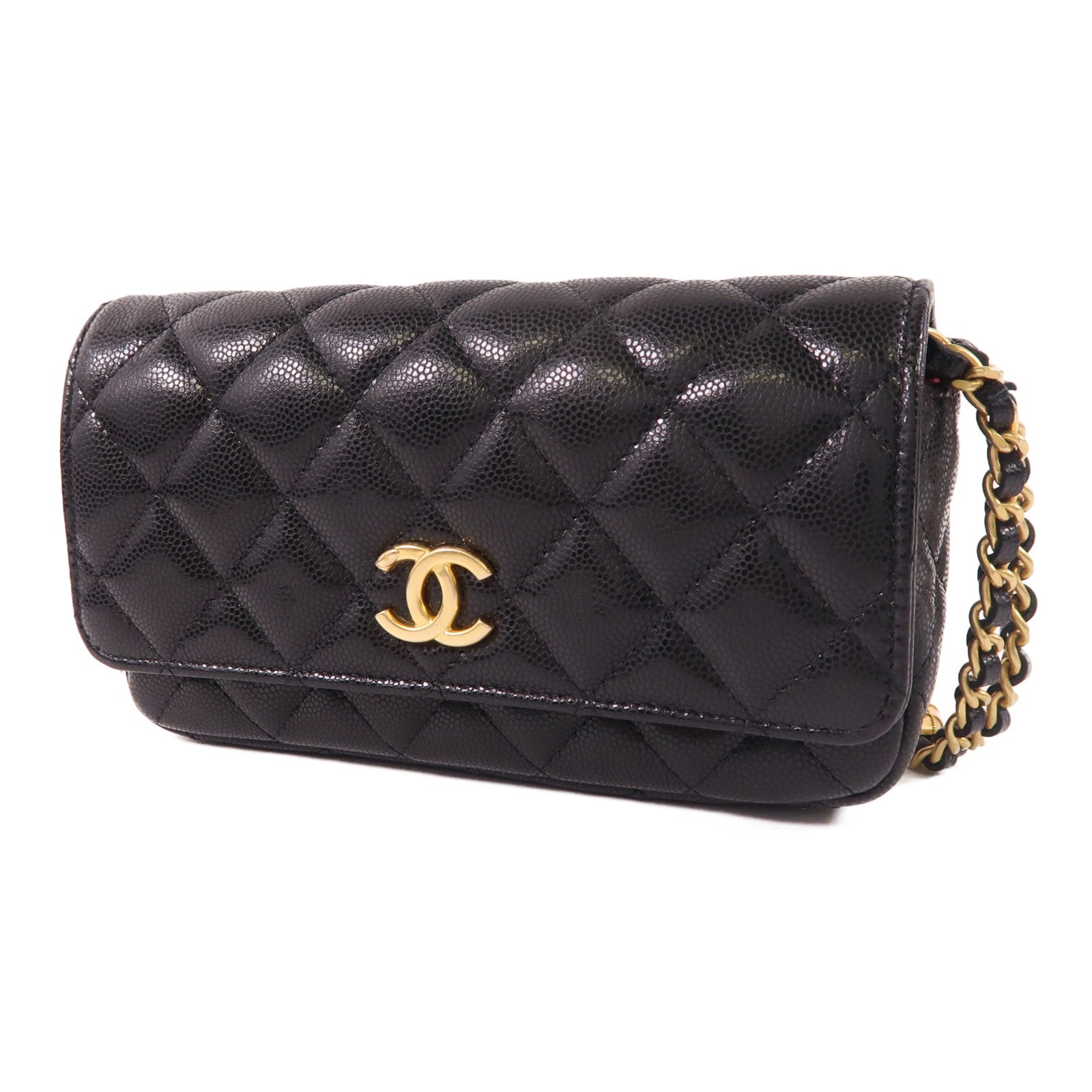 CHANEL 牛皮皮革Waist Bag金扣腰包