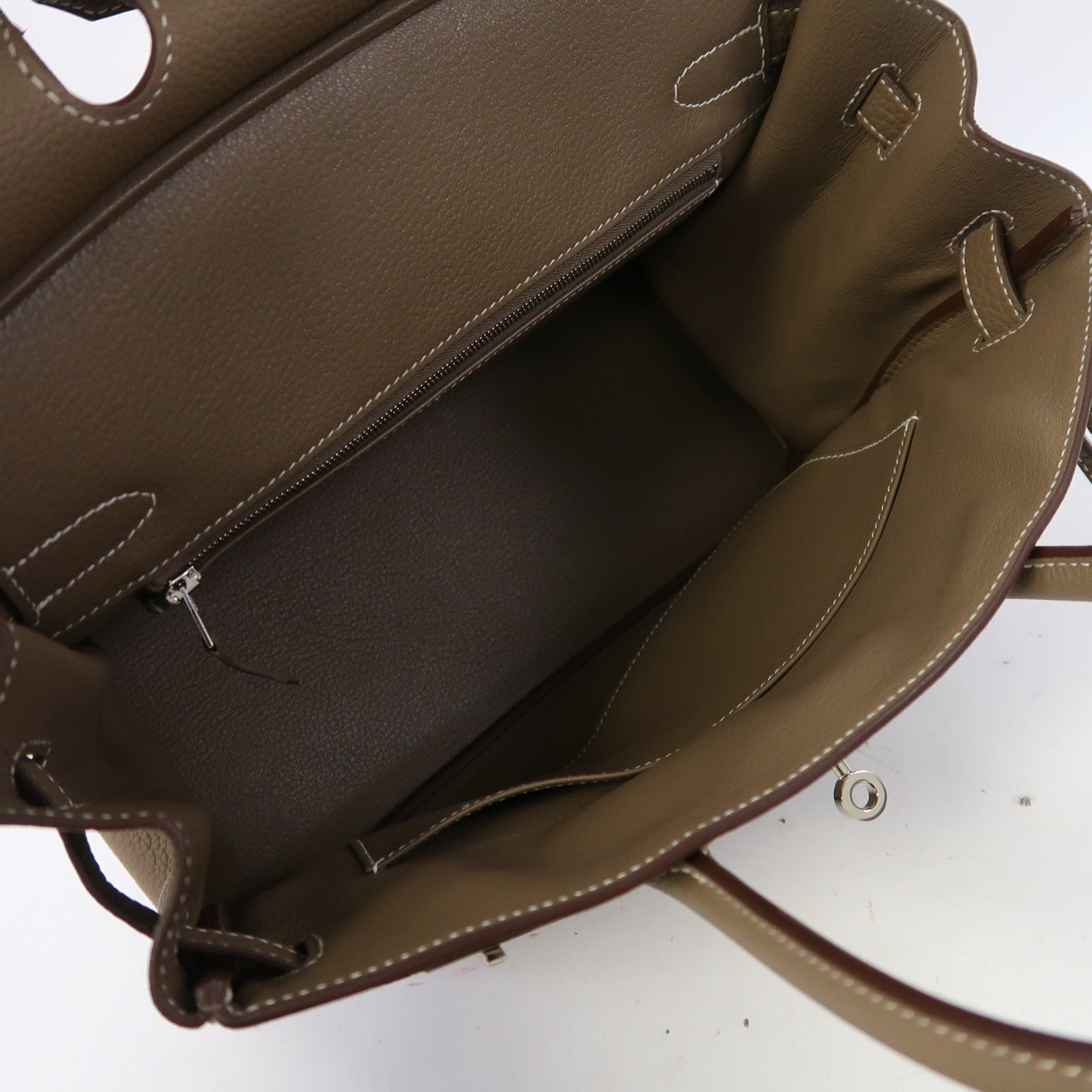 HERMES Togo皮革Birkin 30銀扣手挽袋Etoupe/大象灰色