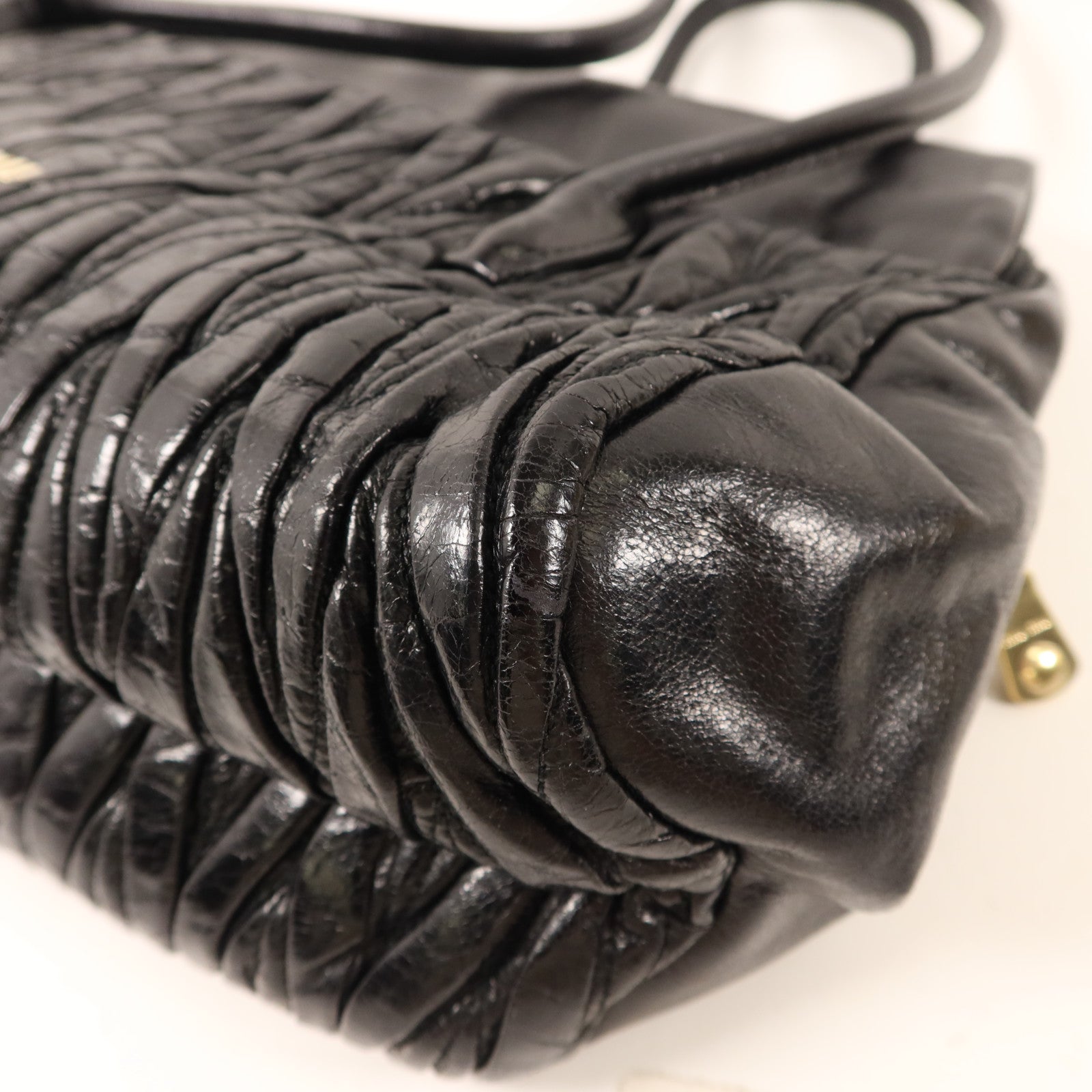 Miu Miu 牛皮皮革2 Way Shoulder Bag金扣手挽肩背兩用袋
