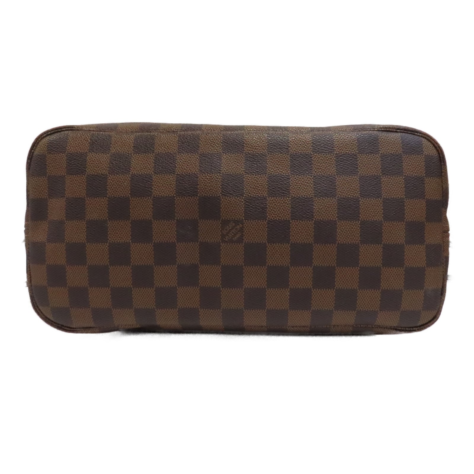 LOUIS VUITTON Damier Neverfull MM金扣手挽袋啡色