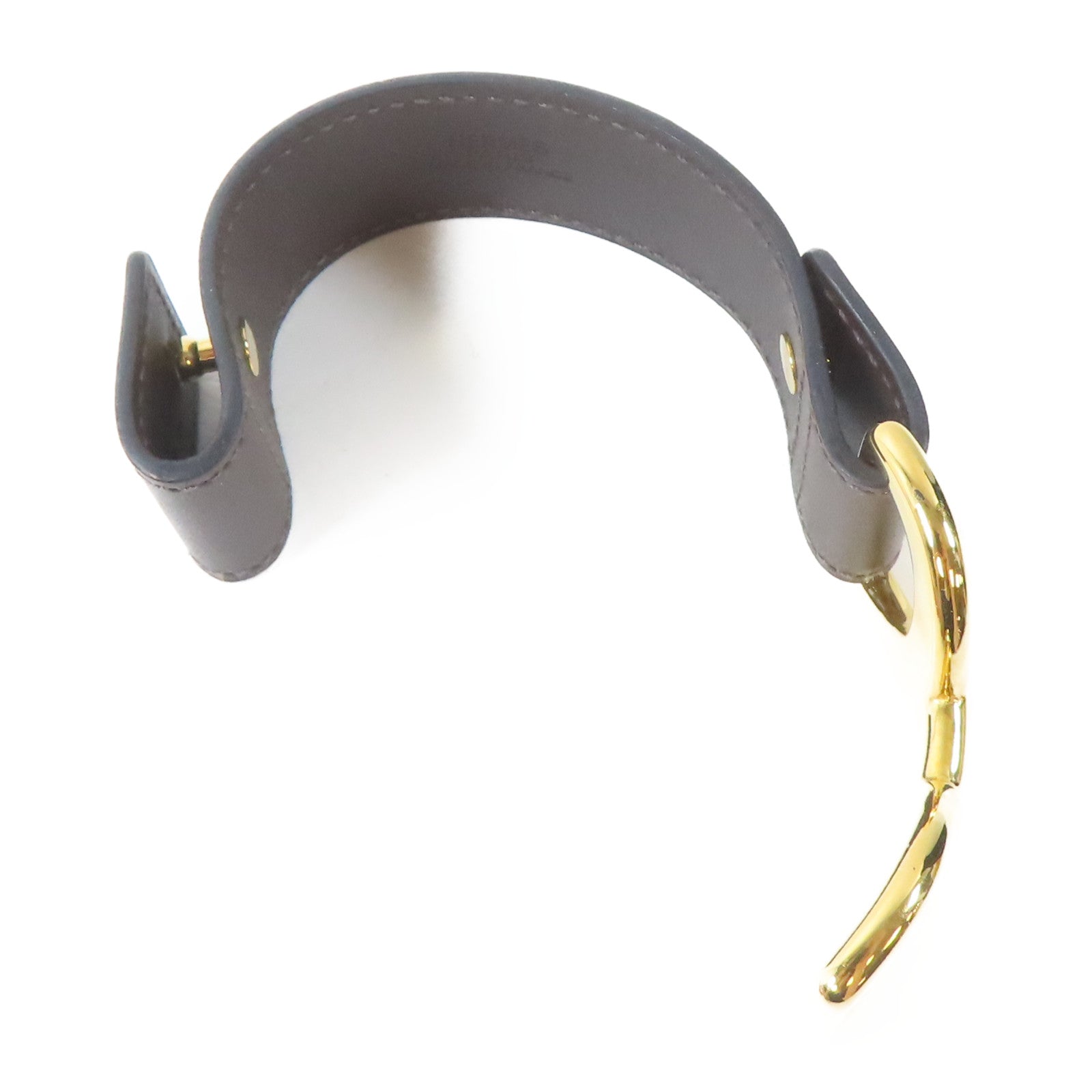 HERMES 【激減優惠】Swift皮革/金屬Pavane Bracelet金扣手鐲Chocolate/啡色Hermes#XS/#14.75cm