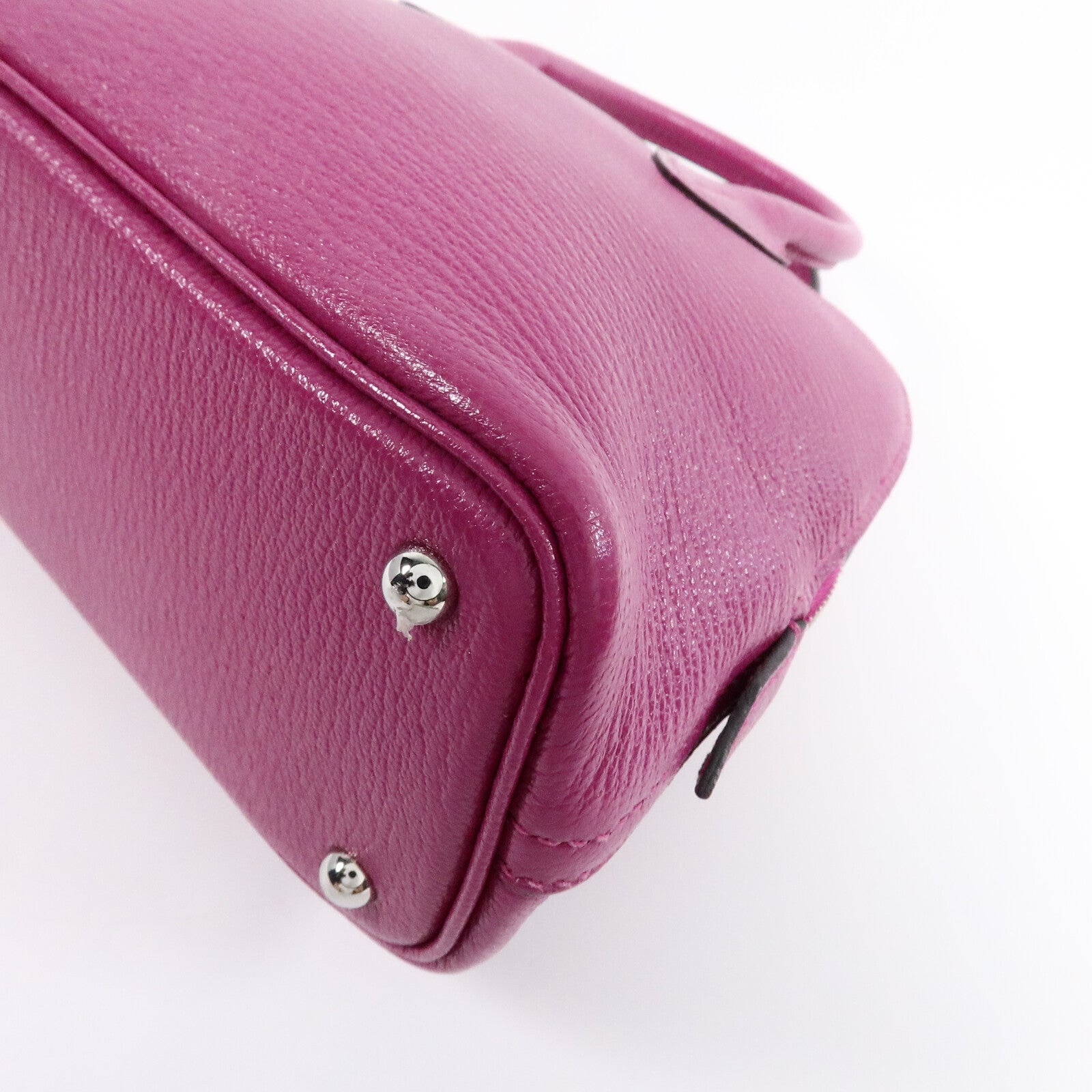HERMES Chevre皮革Mini Bolide手挽肩背兩用袋Rose Pourpre