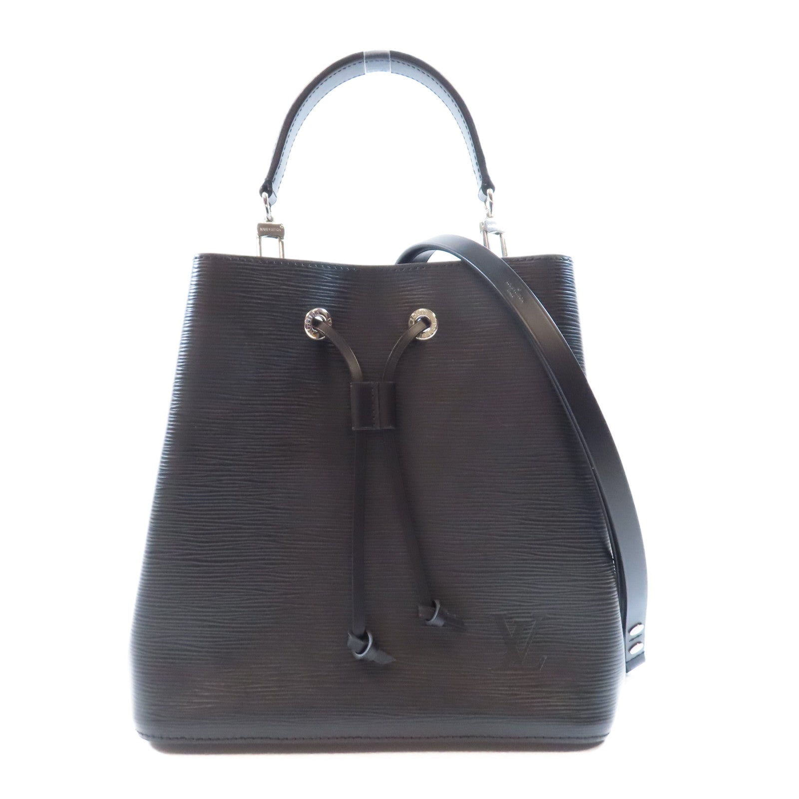 LOUIS VUITTON Epi Neo Noe MM銀扣手挽肩背兩用袋黑色