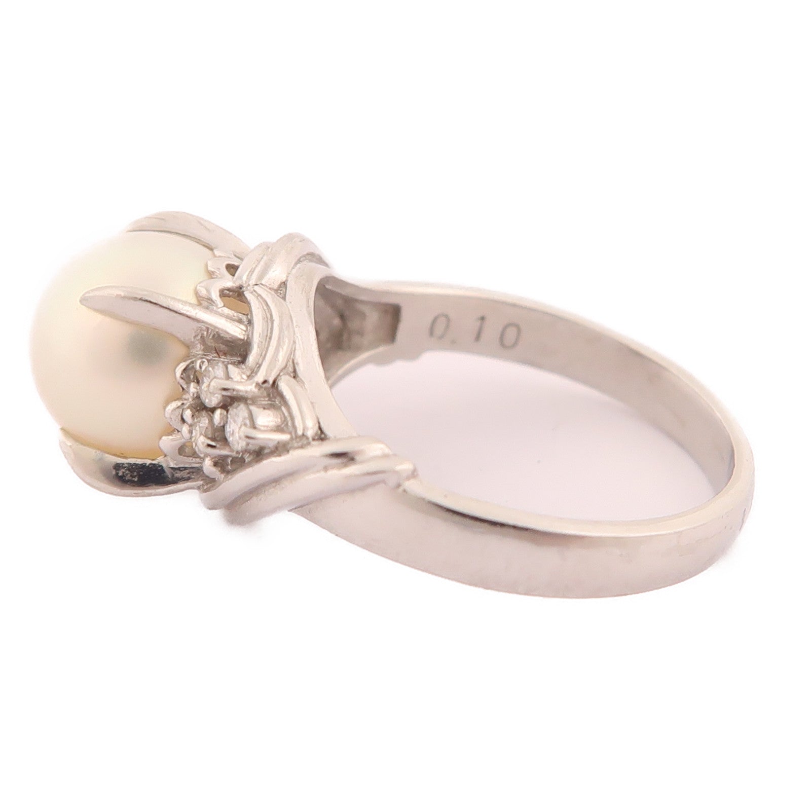 JEWELRY 【激減優惠】PT900鉑金Pearl Ring珍珠戒指US#5.25