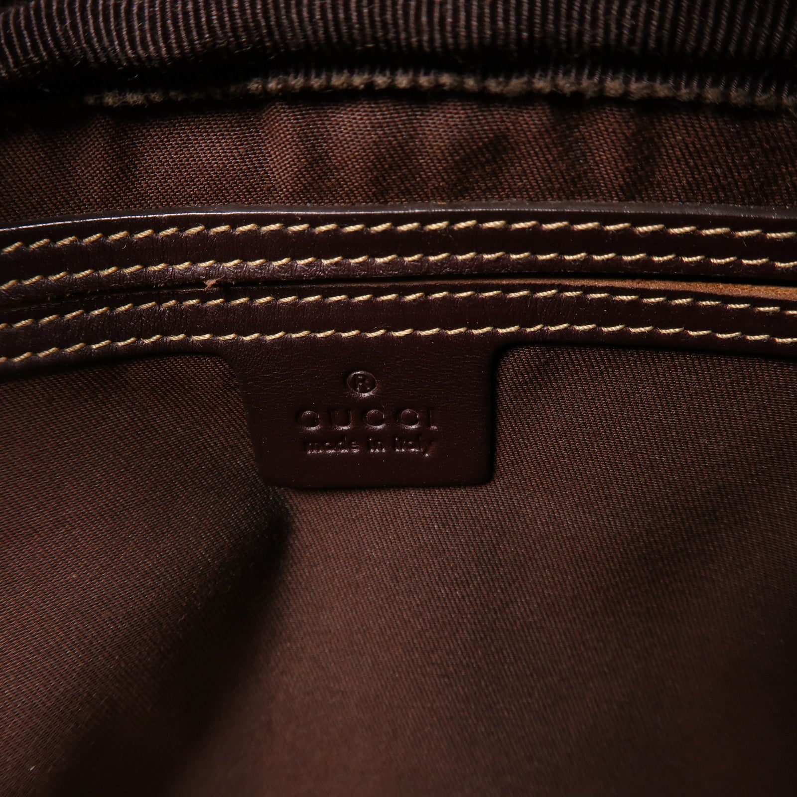 GUCCI 塗層帆布Shoulder Bag金扣肩背袋啡色
