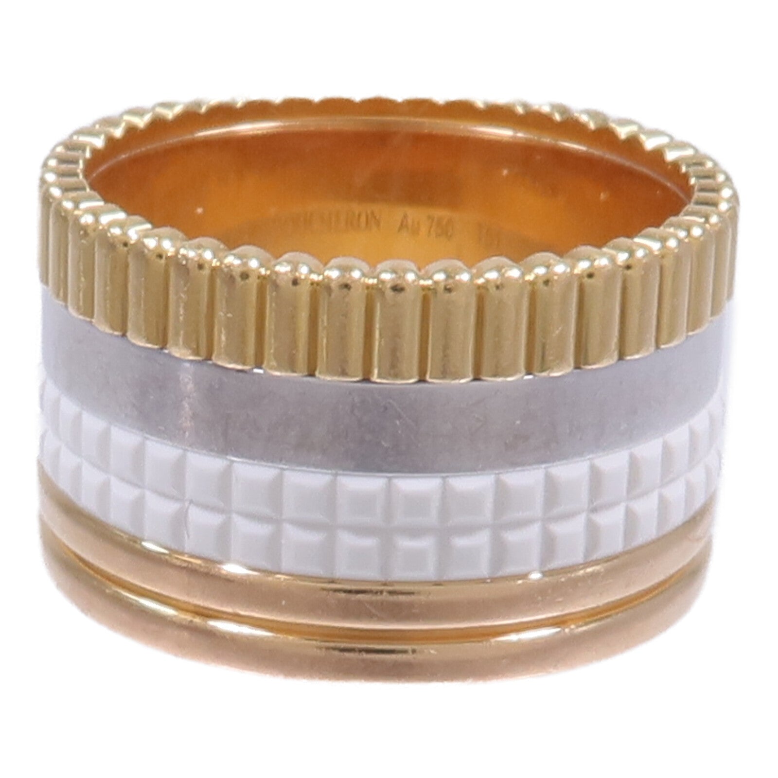 Boucheron 18K玫瑰金/黃金/白金Quatre White Edition陶瓷戒指