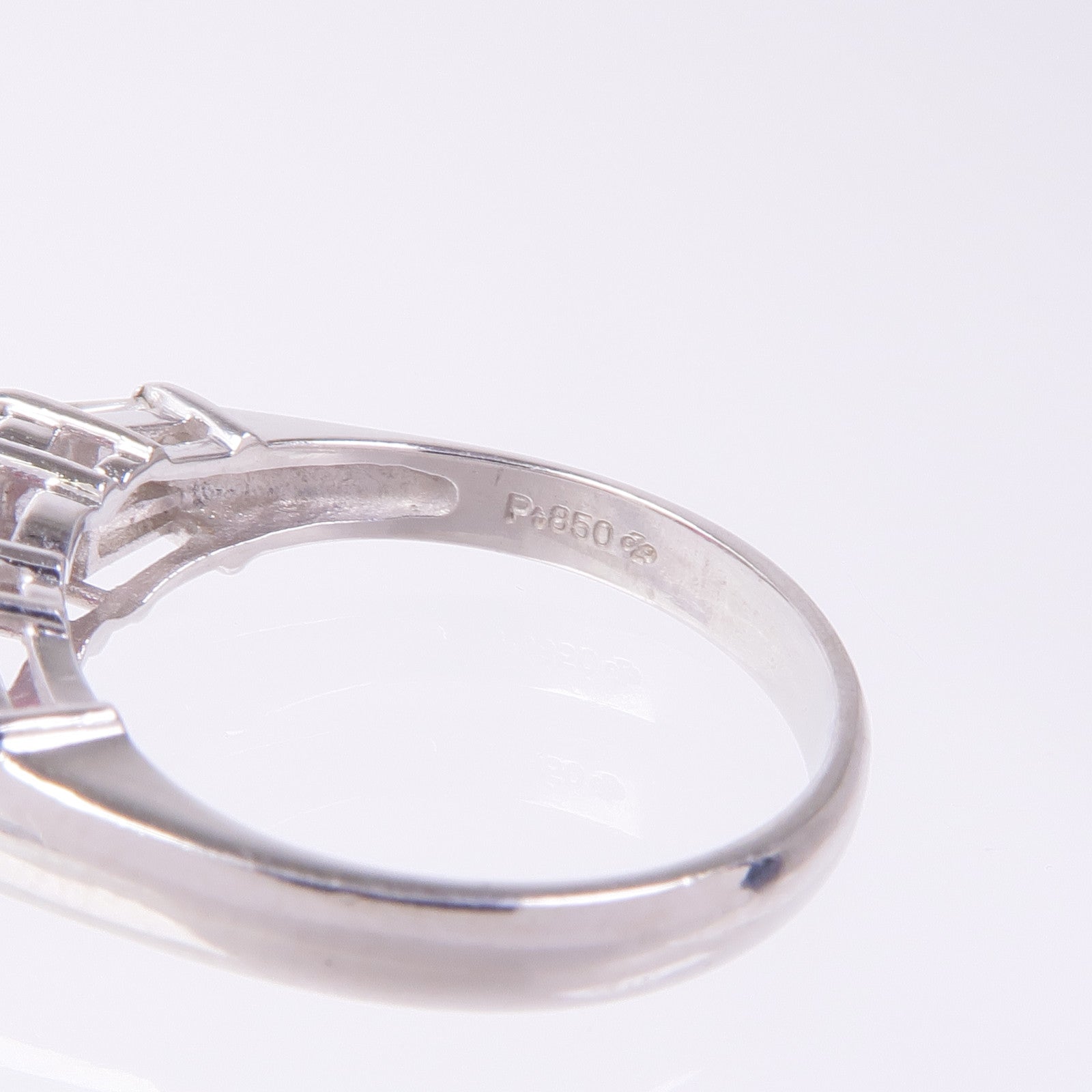 JEWELRY PT850鉑金Ruby Diamond Ring紅寶石/鑽石戒指粉紅色US#5.75