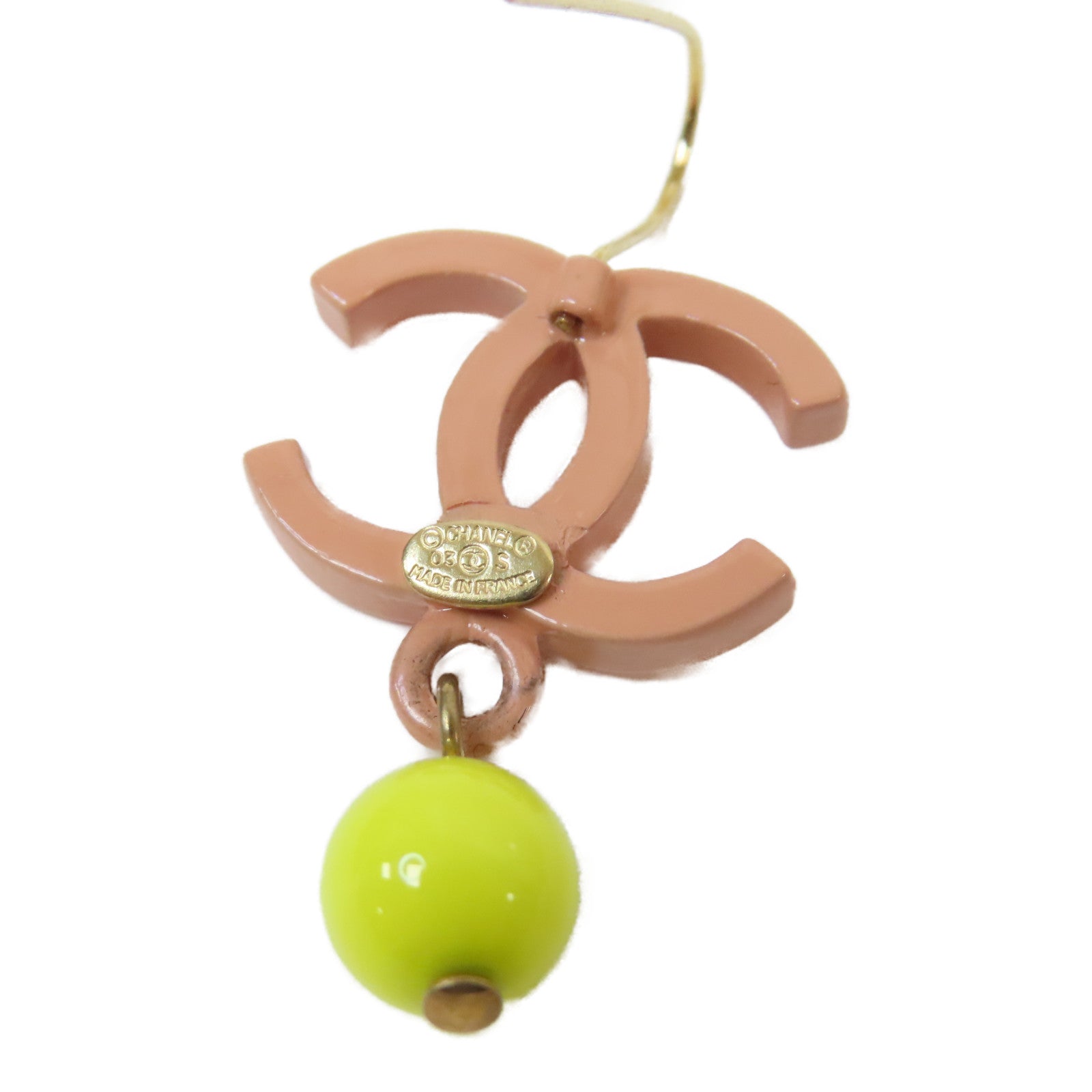 CHANEL PVC/金屬Earrings耳環粉紅色/黃色/金色