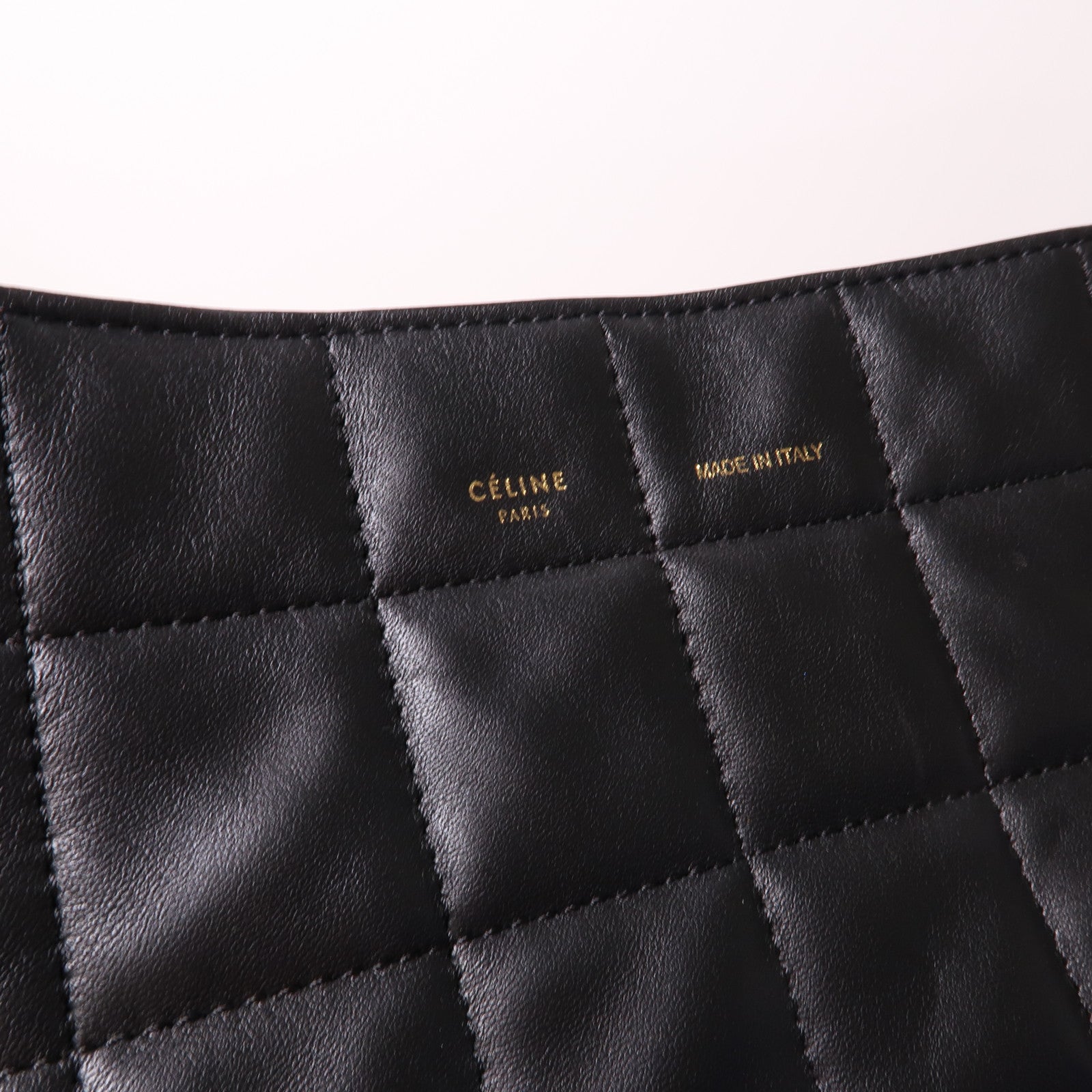 CELINE 羊皮皮革Shoulder Bag金扣肩背袋黑色