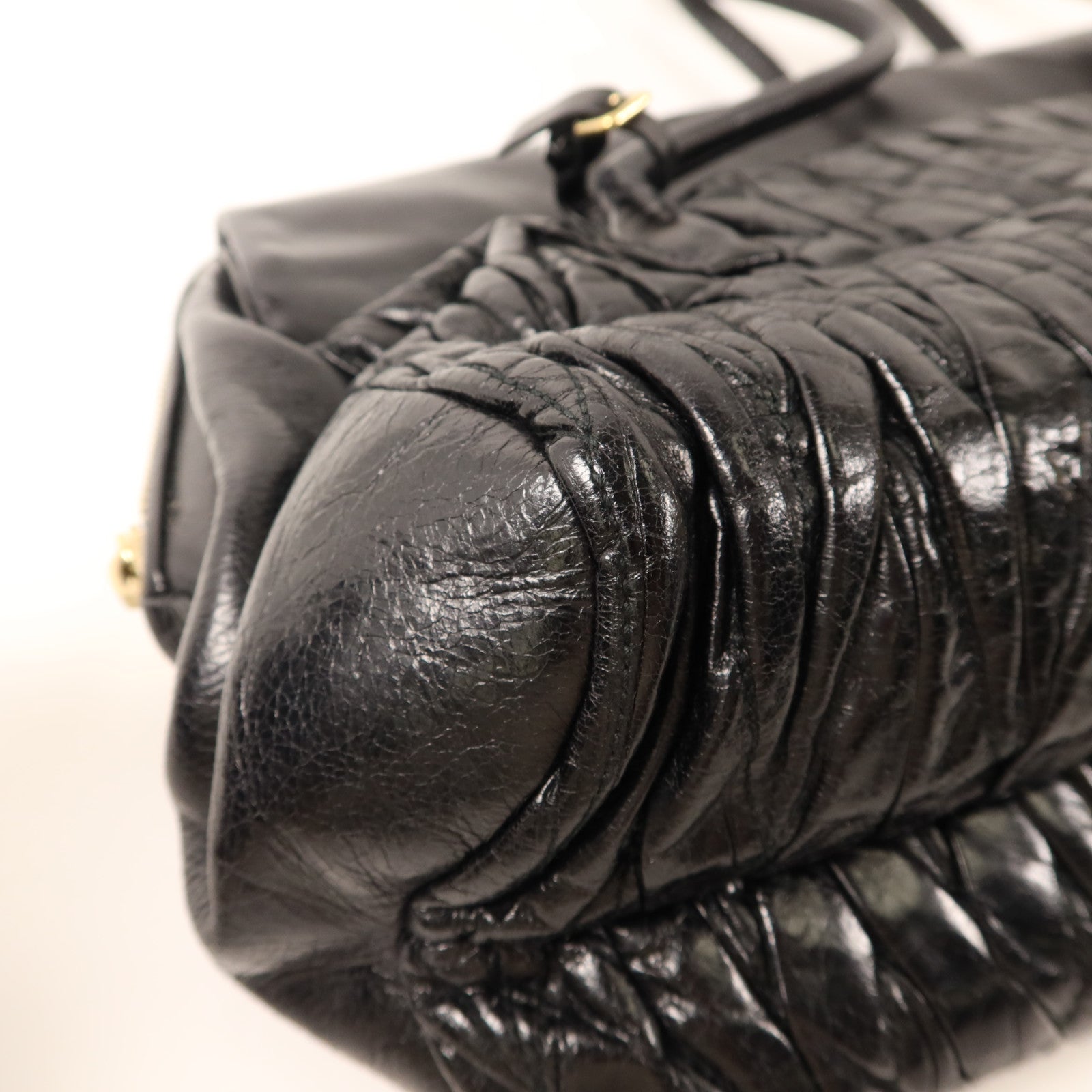 Miu Miu 牛皮皮革2 Way Shoulder Bag金扣手挽肩背兩用袋