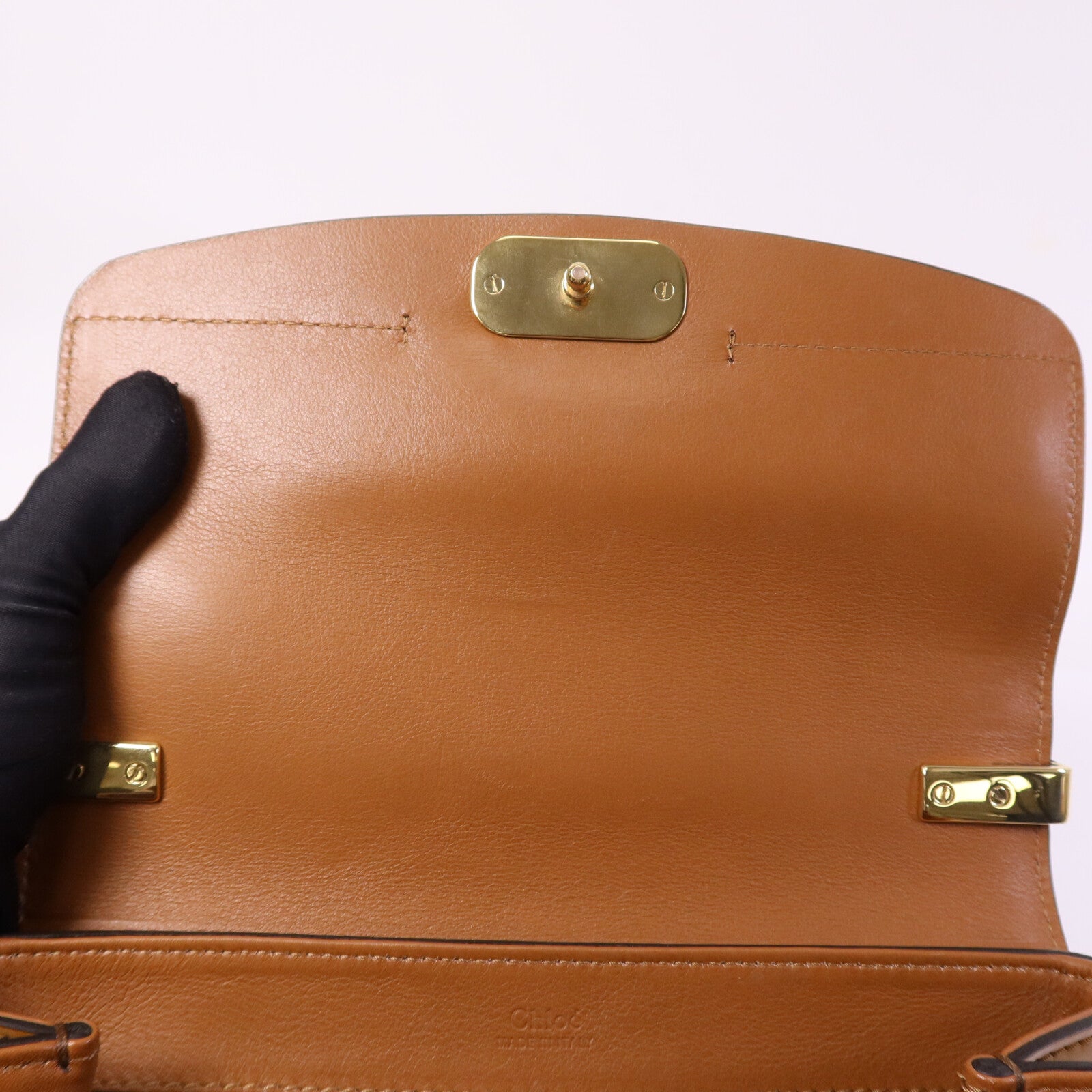 Chloe 漆皮皮革Shoulder Bag金扣肩背袋