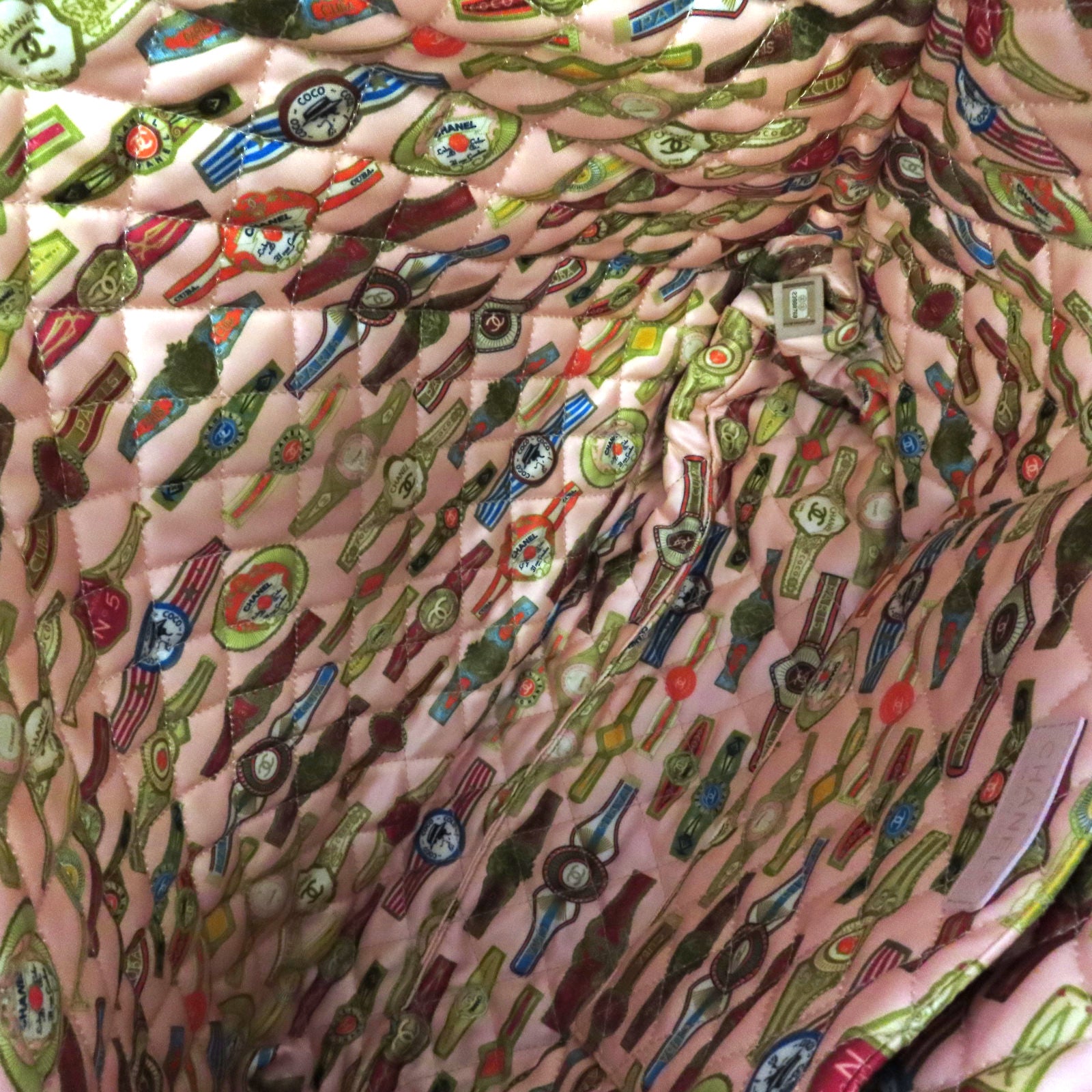 CHANEL 【激減優惠】菱格帆布Tote Bag金扣肩背袋綠色