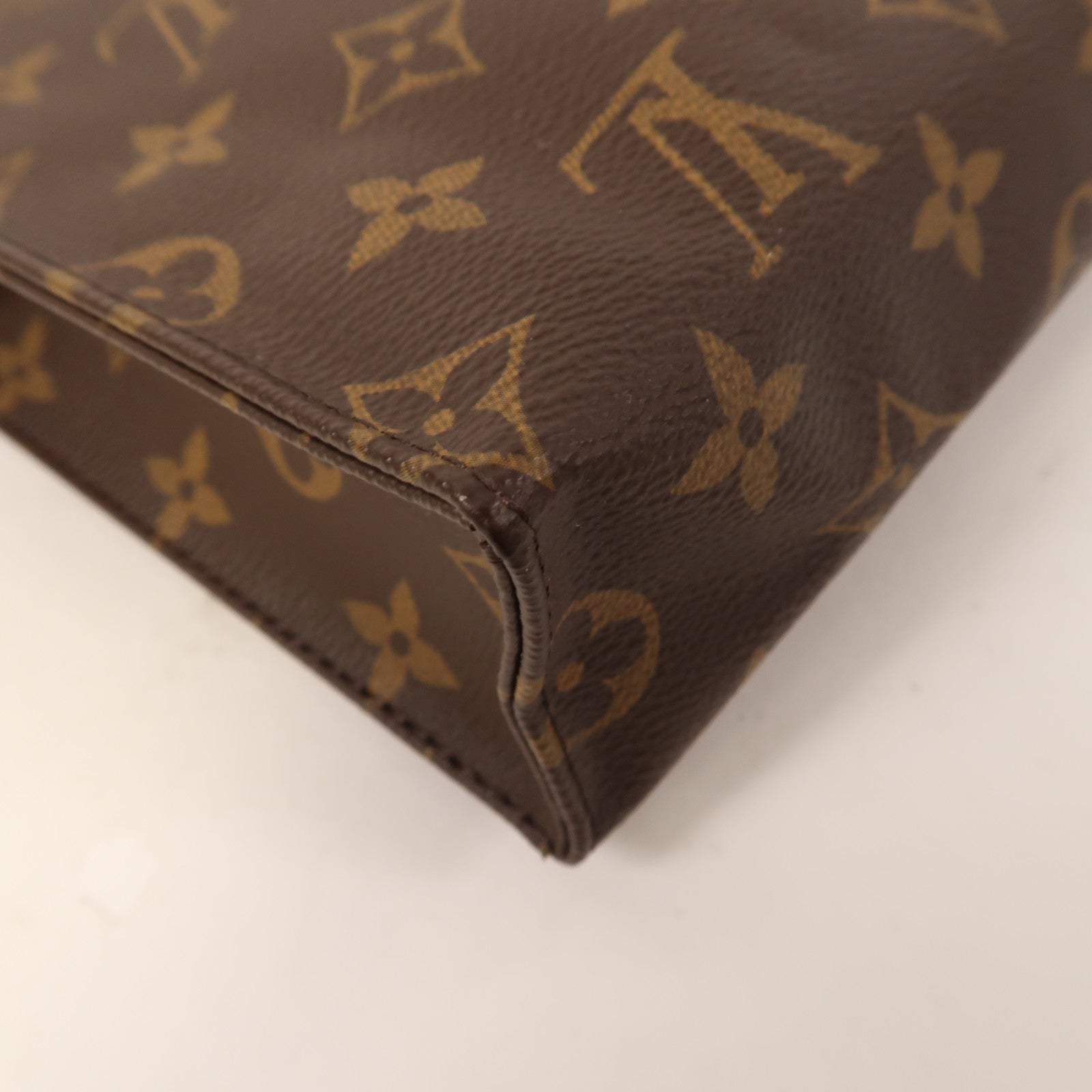 LOUIS VUITTON Monogram Pouch金扣手拿包啡色