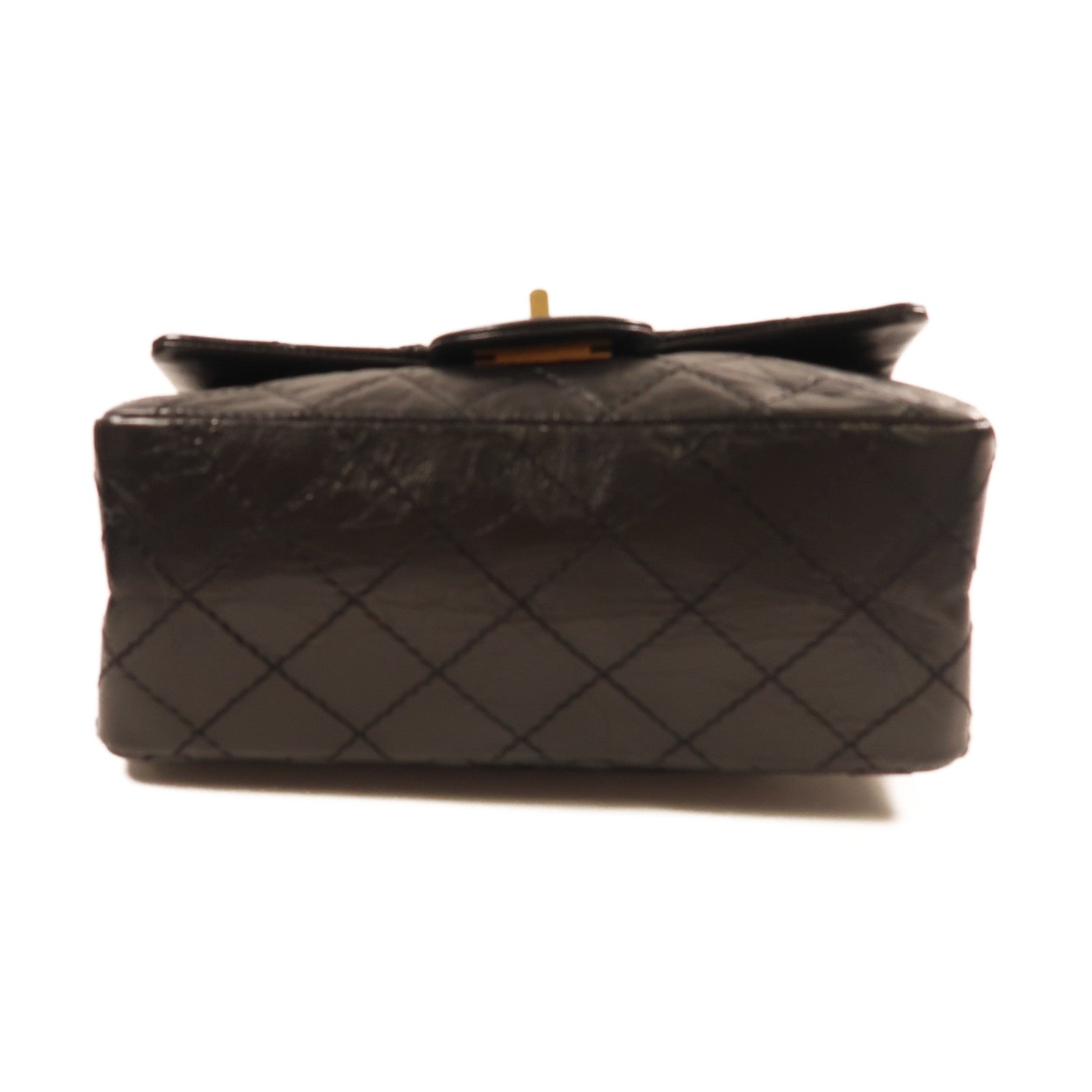 CHANEL 牛皮皮革2.55 20金扣手挽肩背兩用袋黑色