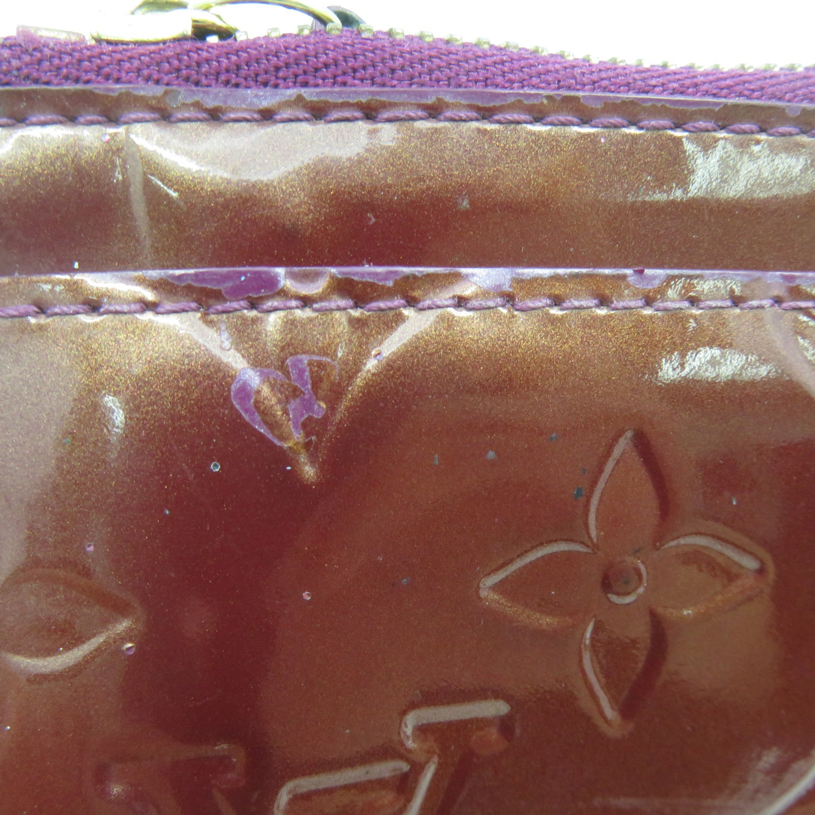 LOUIS VUITTON Monogram Vernis Coin Purse金扣零錢包紫色