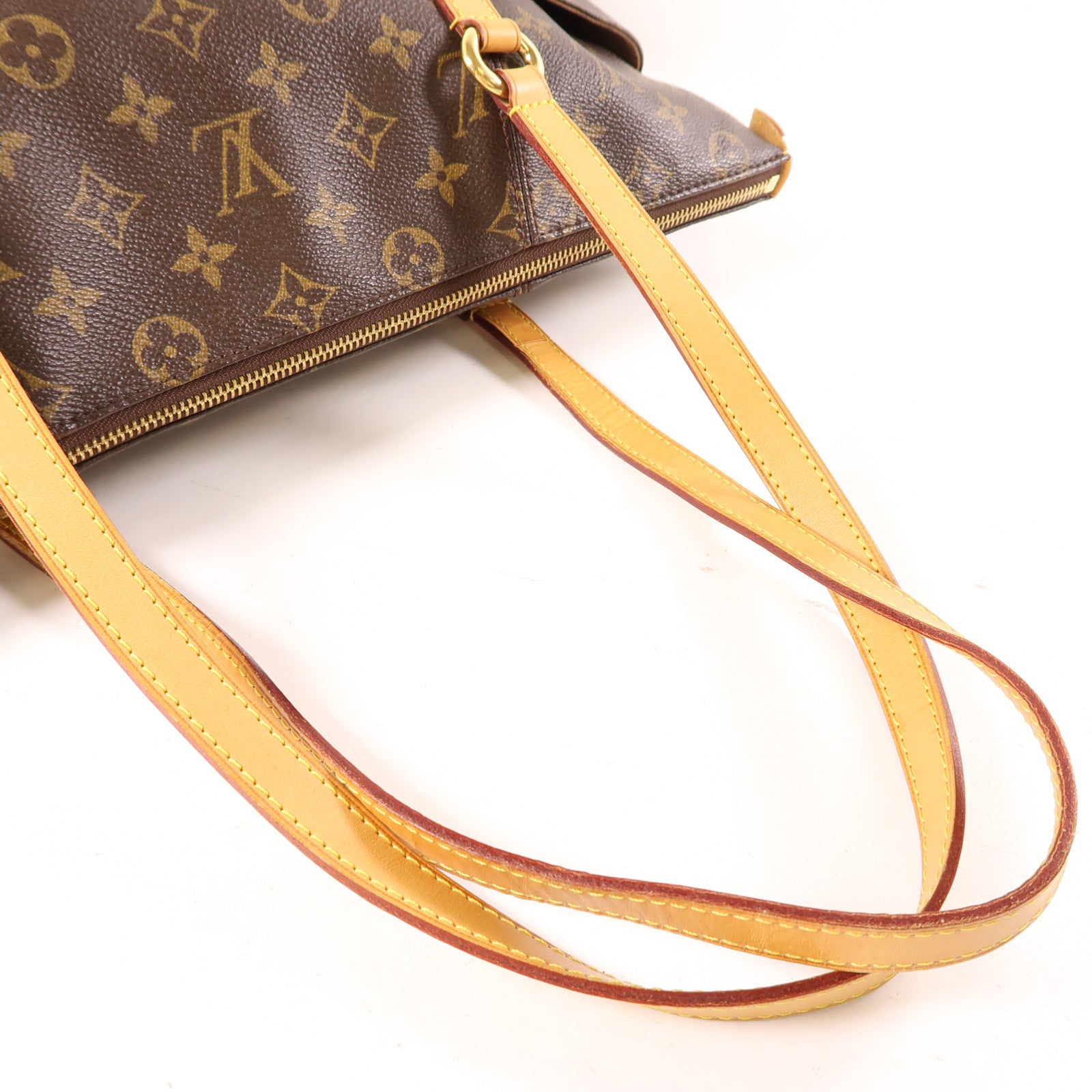 LOUIS VUITTON Monogram Totally MM金扣肩背袋/手挽袋棕色