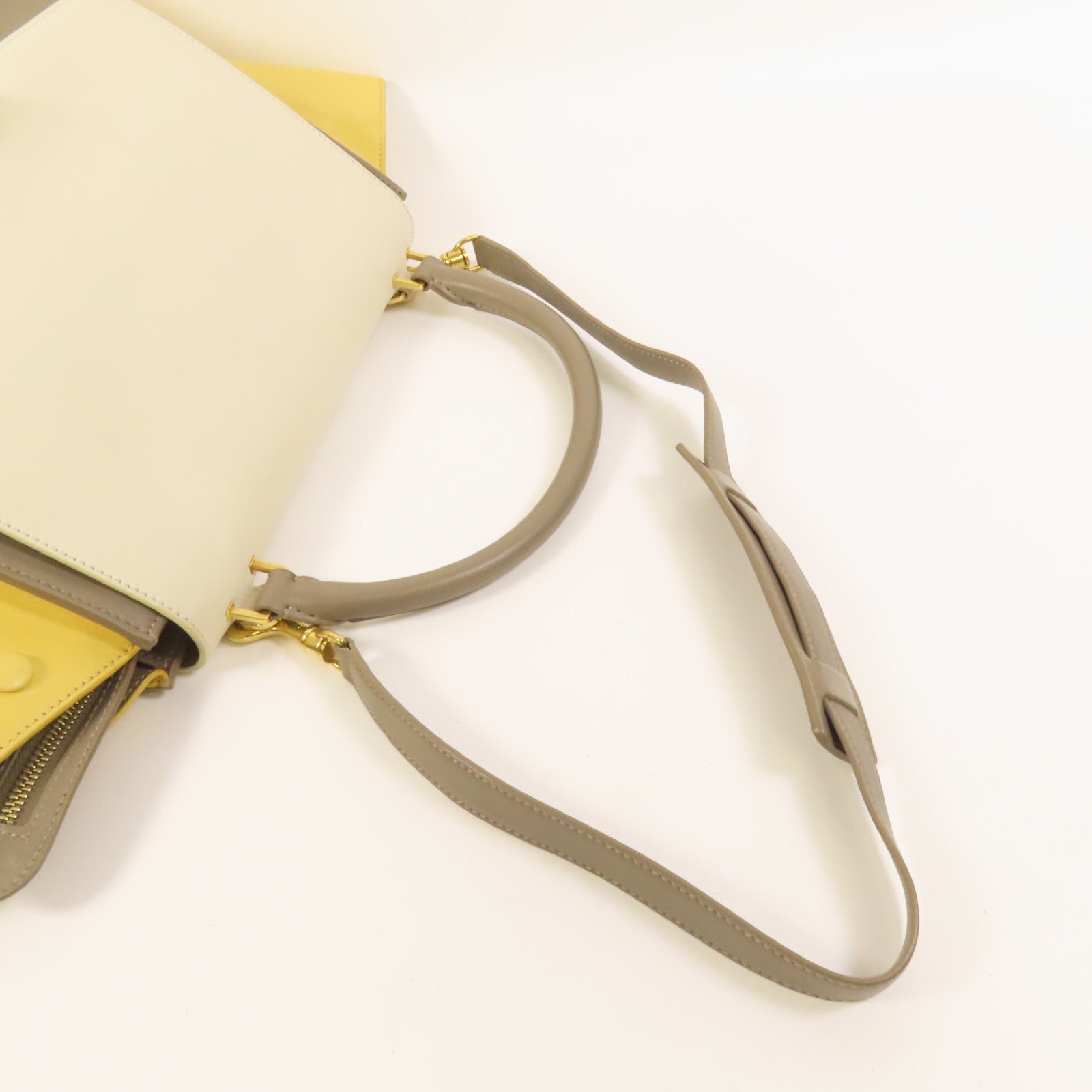 CELINE 牛皮皮革Trapeze金扣手挽肩背兩用袋