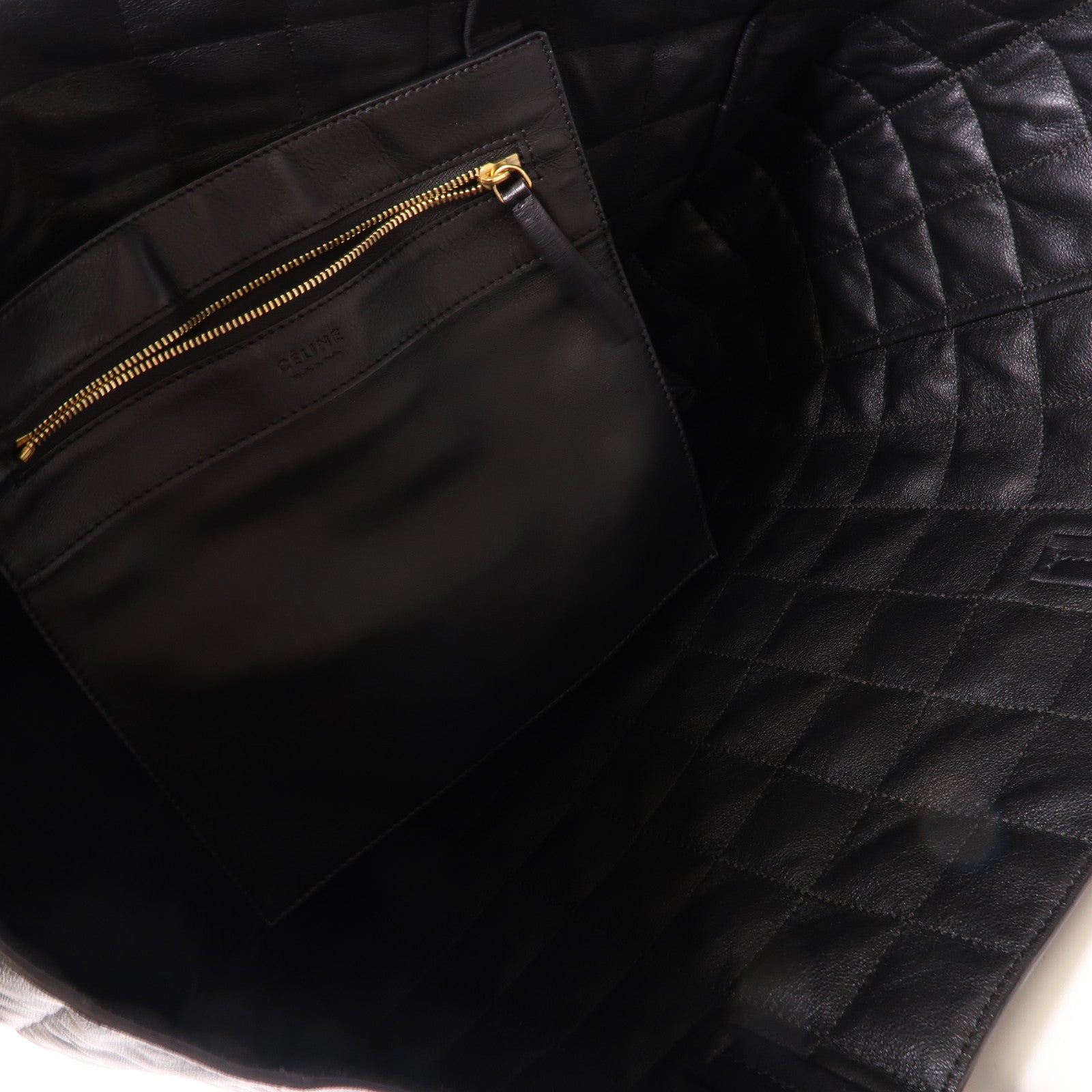 CELINE 羊皮皮革Shoulder Bag金扣肩背袋黑色