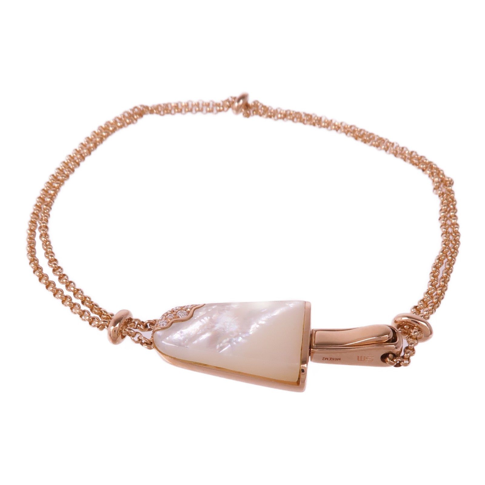 BVLGARI 18K玫瑰金Gelati珍珠母貝/鑽石手鏈