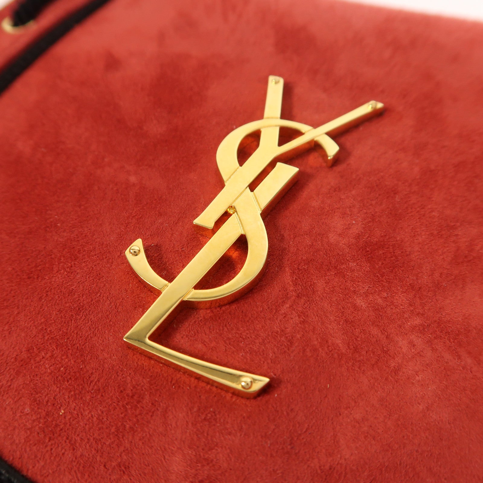 SAINT LAURENT 麂皮皮革Shoulder Bag金扣肩背袋