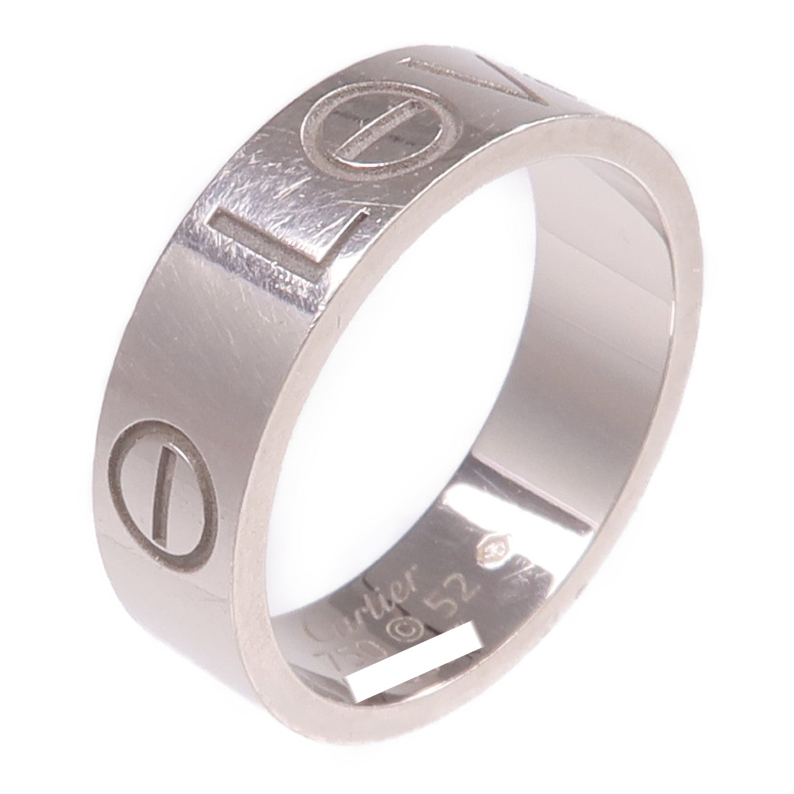 CARTIER 18K白金Love Ring戒指Cartier#52/US#6