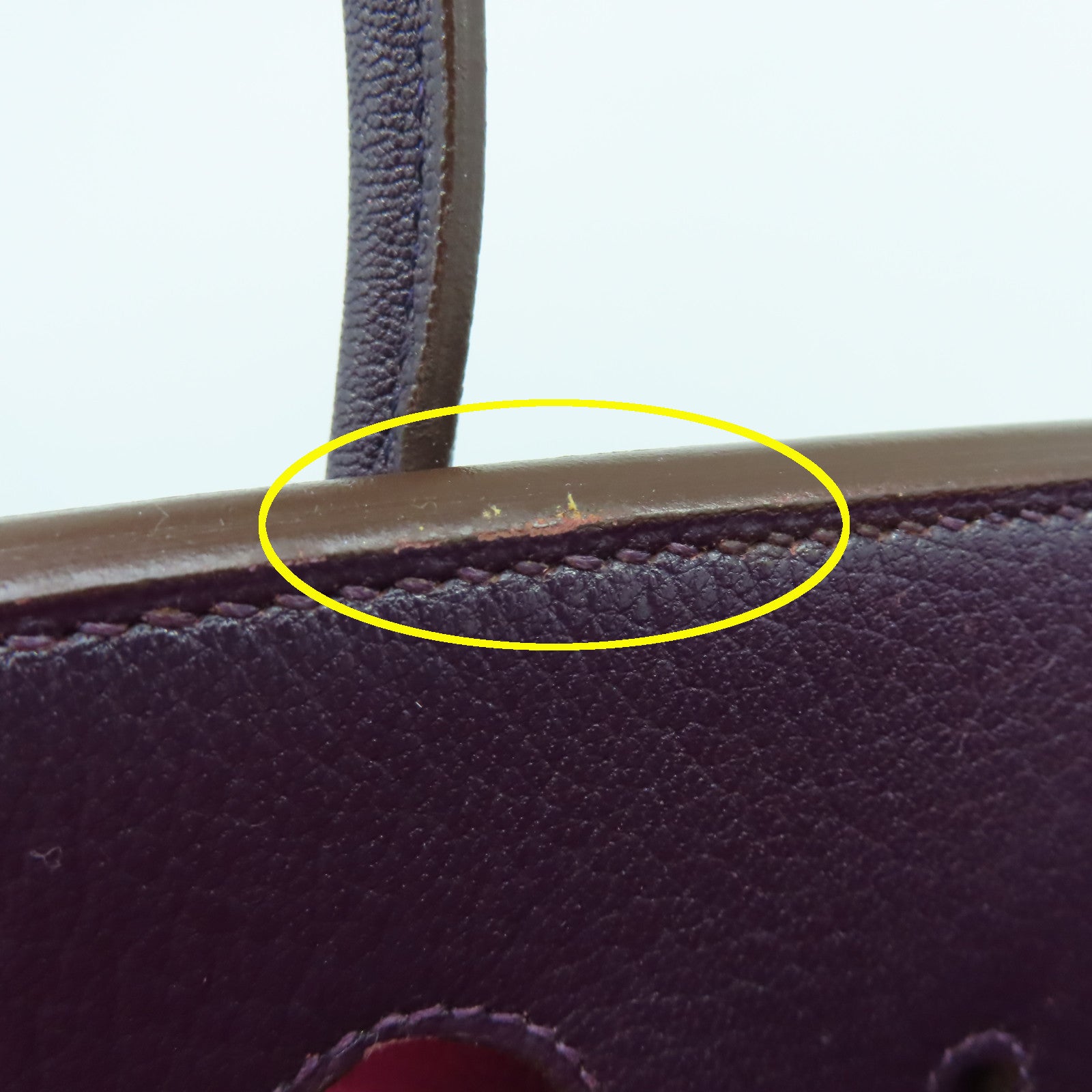 HERMES Chevre皮革Birkin 35銀扣手挽袋葡萄乾紫色