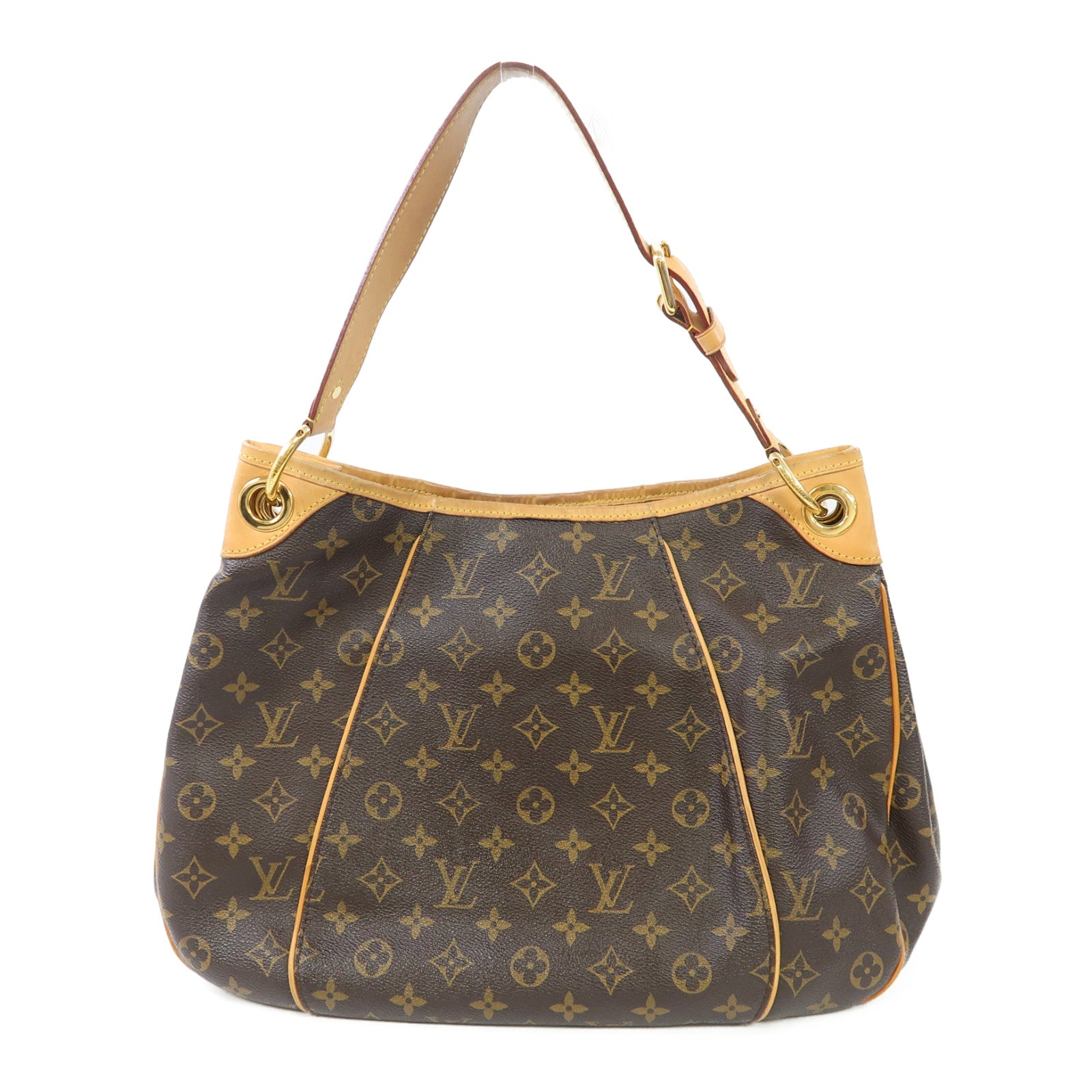 LOUIS VUITTON Monogram Galliera PM金扣肩背袋棕色